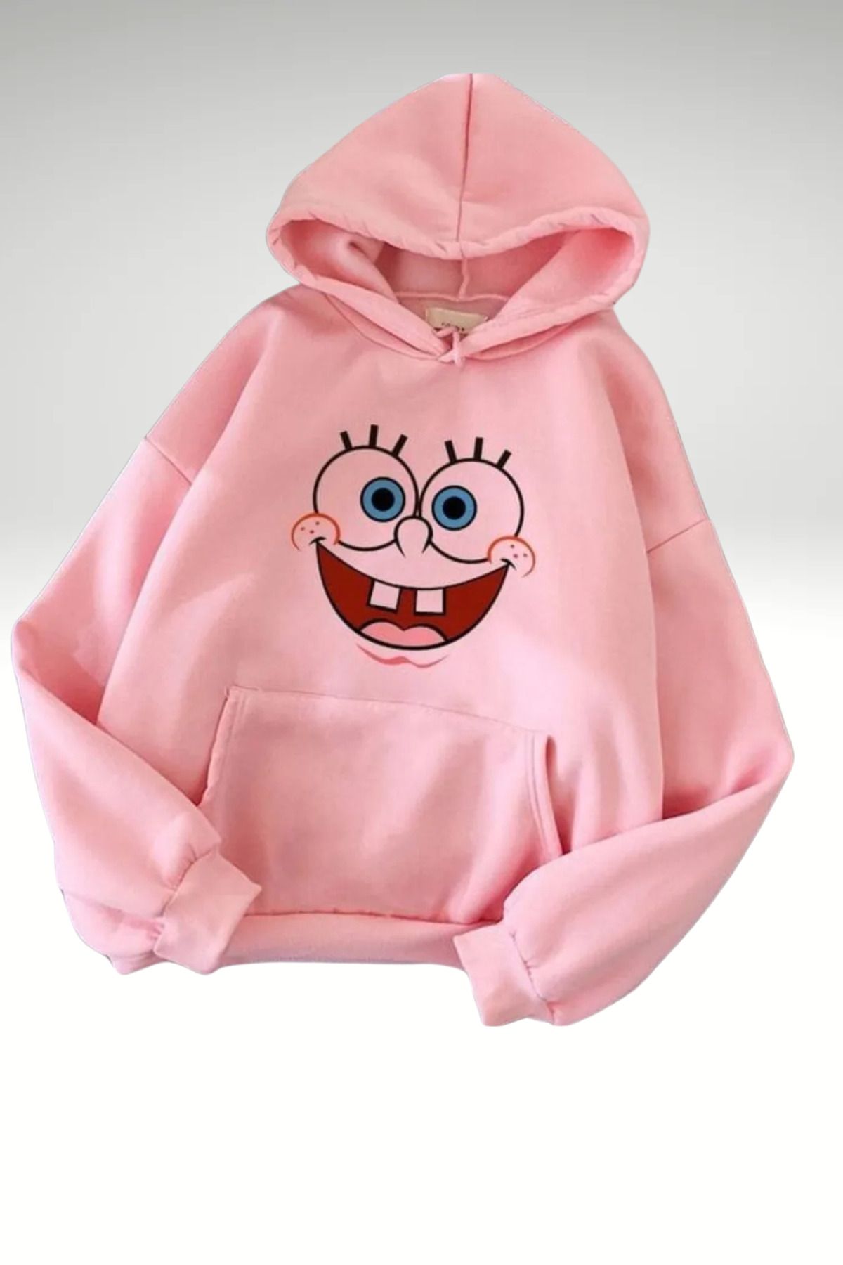 FECCY Pamuklu Cartoon Baskılı Kapüşonlu Sweatshirt Hoodie