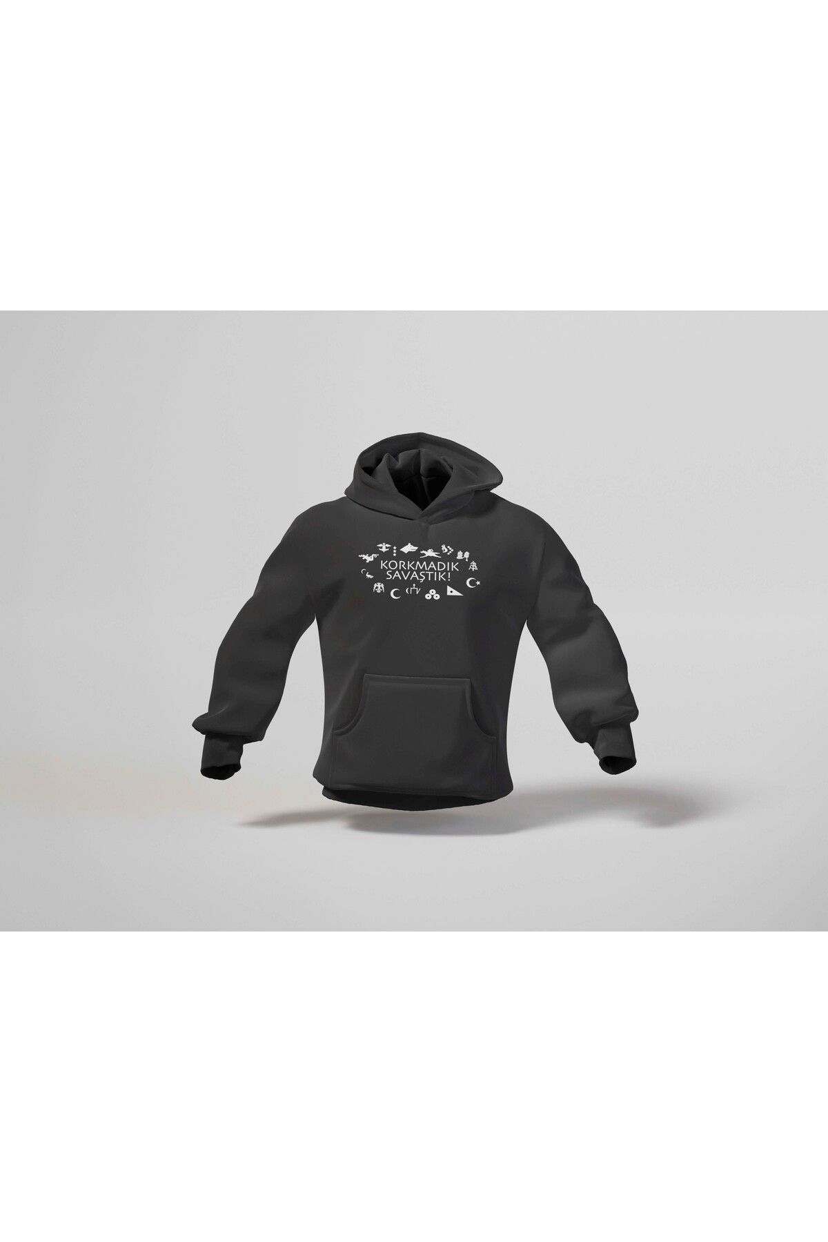 BERİLDEN Korkmadık Savaştık Türk Devletleri Bayrakları Baskılı Kişiye Özel Hoodie Sweatshirt