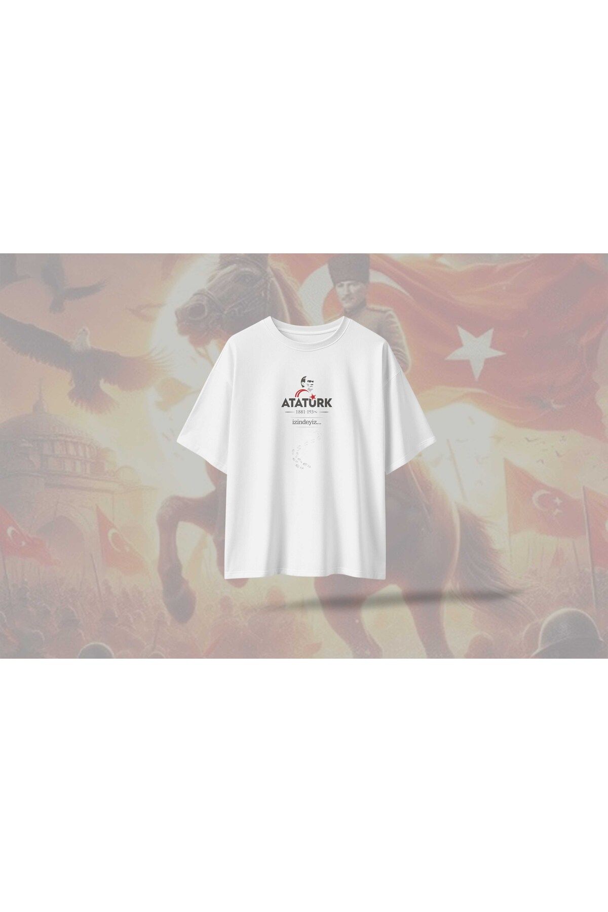 BERİLDEN Atatürk İzindeyiz Atam Baskılı Kişiye Özel T-Shirt