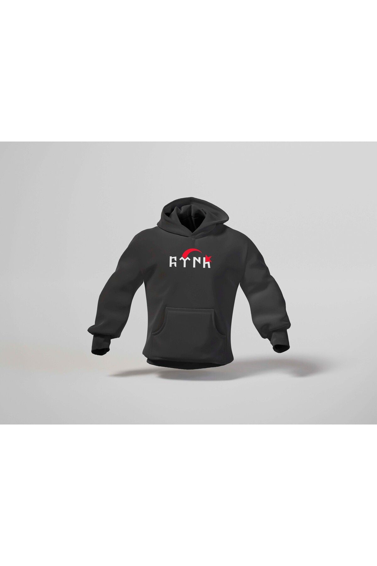 BERİLDEN Göktürkçe Türk Yazılı Ay Yıldız Baskılı Kişiye Özel Hoodie Sweatshirt