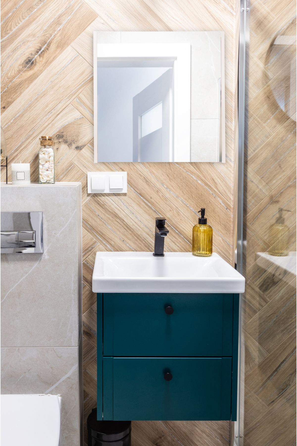 shop Aynalı Banyo Dolabı – Raflı Lavabo Üstü, Modern Tasarım 55X60