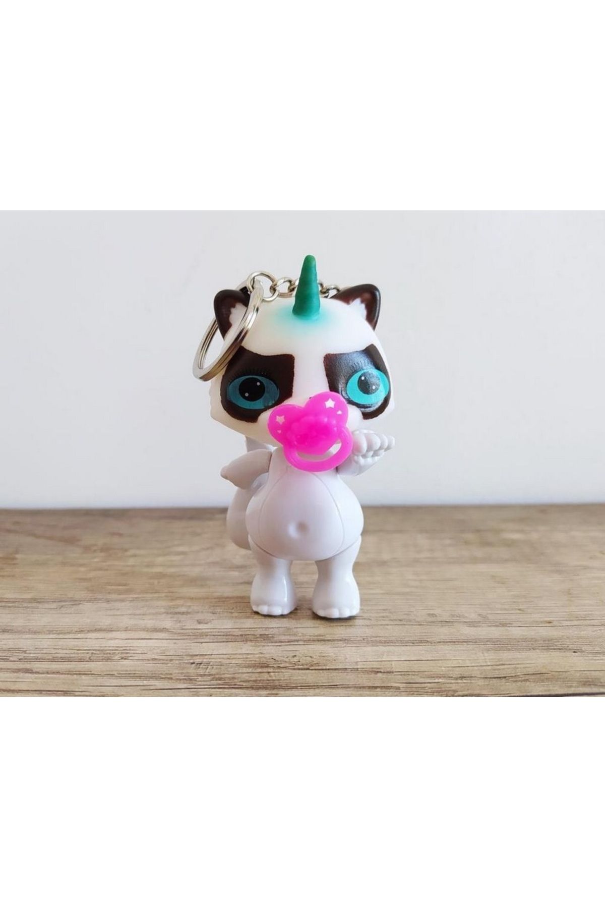 NETAVANTAJ Poopsie Unicorn Rakun Işıklı Çanta Süsü Anahtarlık 9cm Be