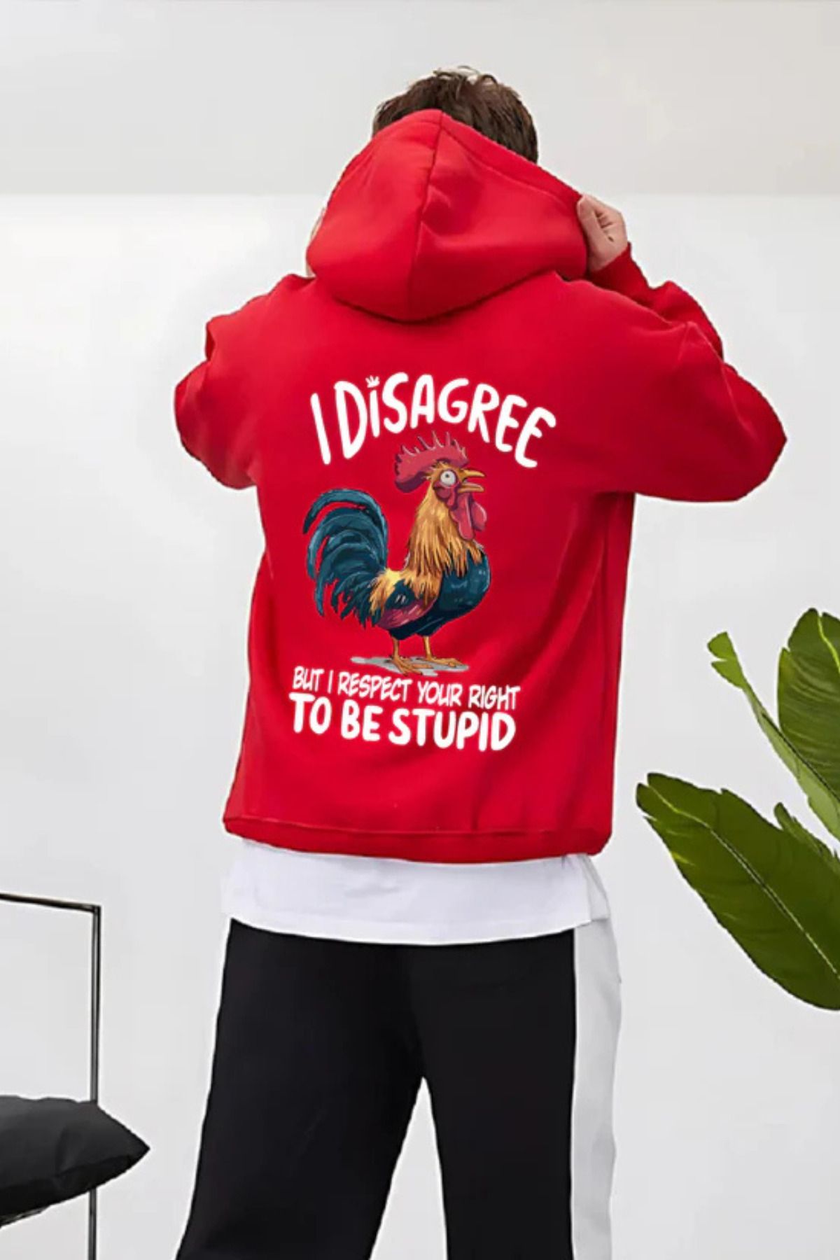 Wish BF DisagreeBaskılı Kapüşonlu Sweatshirt Hoodie