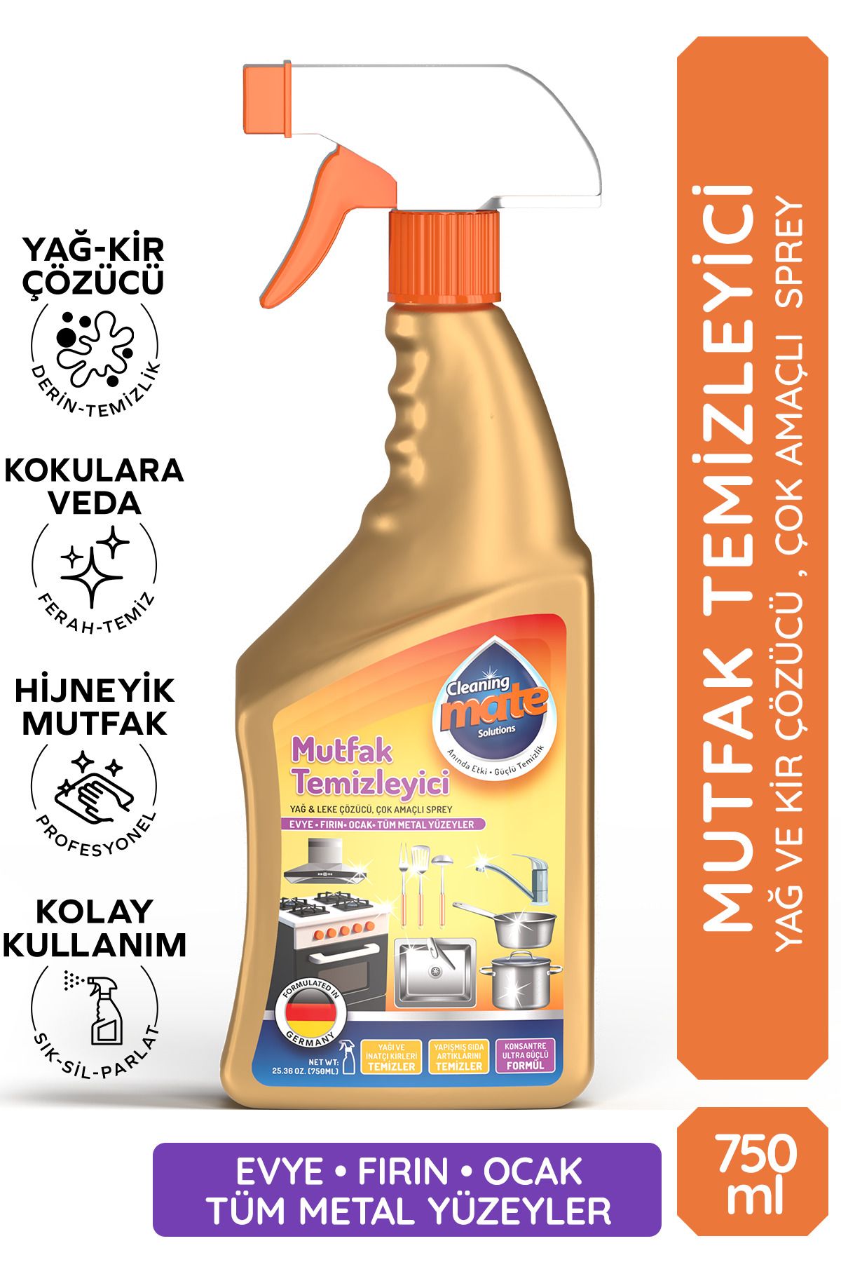 Cleaning Mate Solutions Ultra Güçlü Yağ Çözücü Mutfak Temizleyicisi