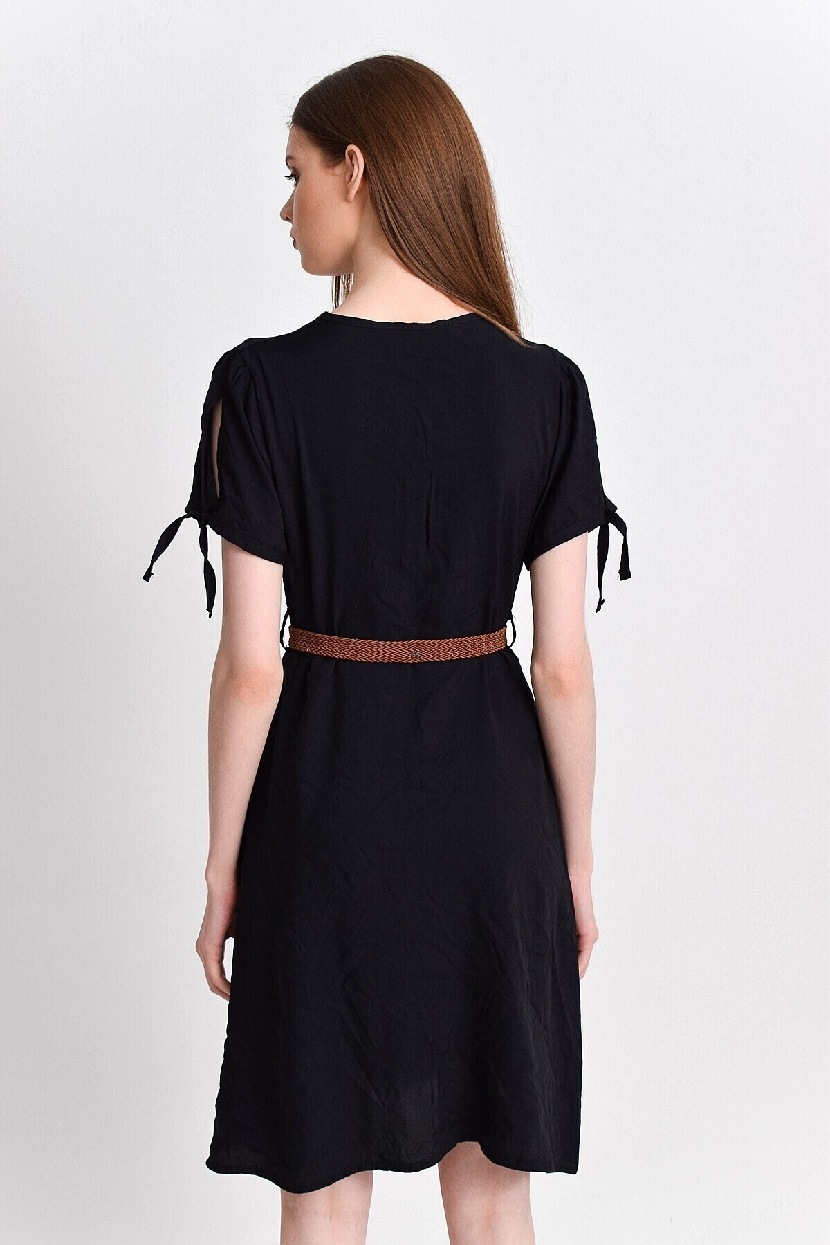 Cotton Mood-92810156 Bodrum 8 Button Short Sleeve Dress Black 5