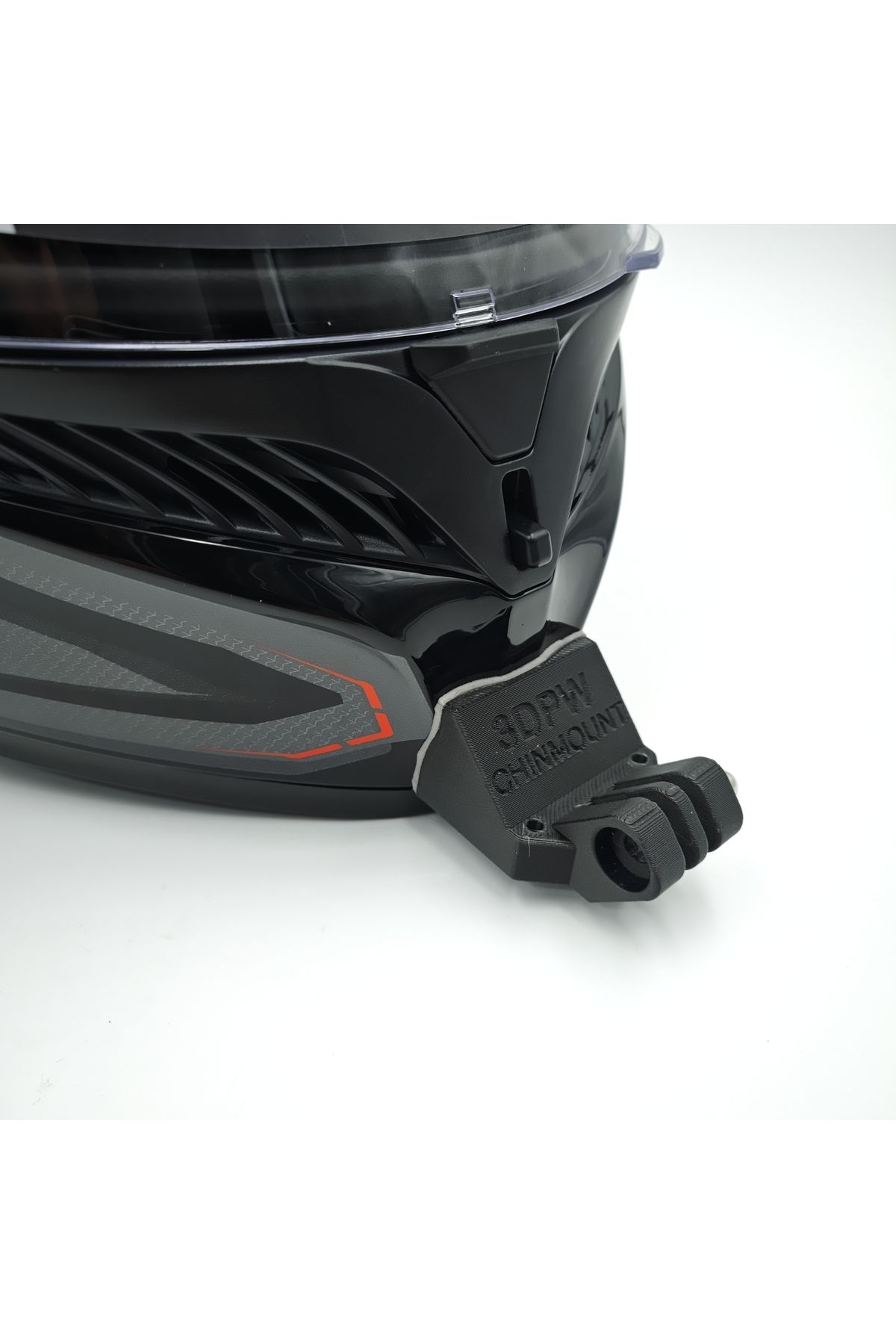 3DPartWorks Agv K3 EC22.06 Kask için Uyumlu  GEN2 Geniş Model chin mount aksiyon kamera çene bağlantı aparatı