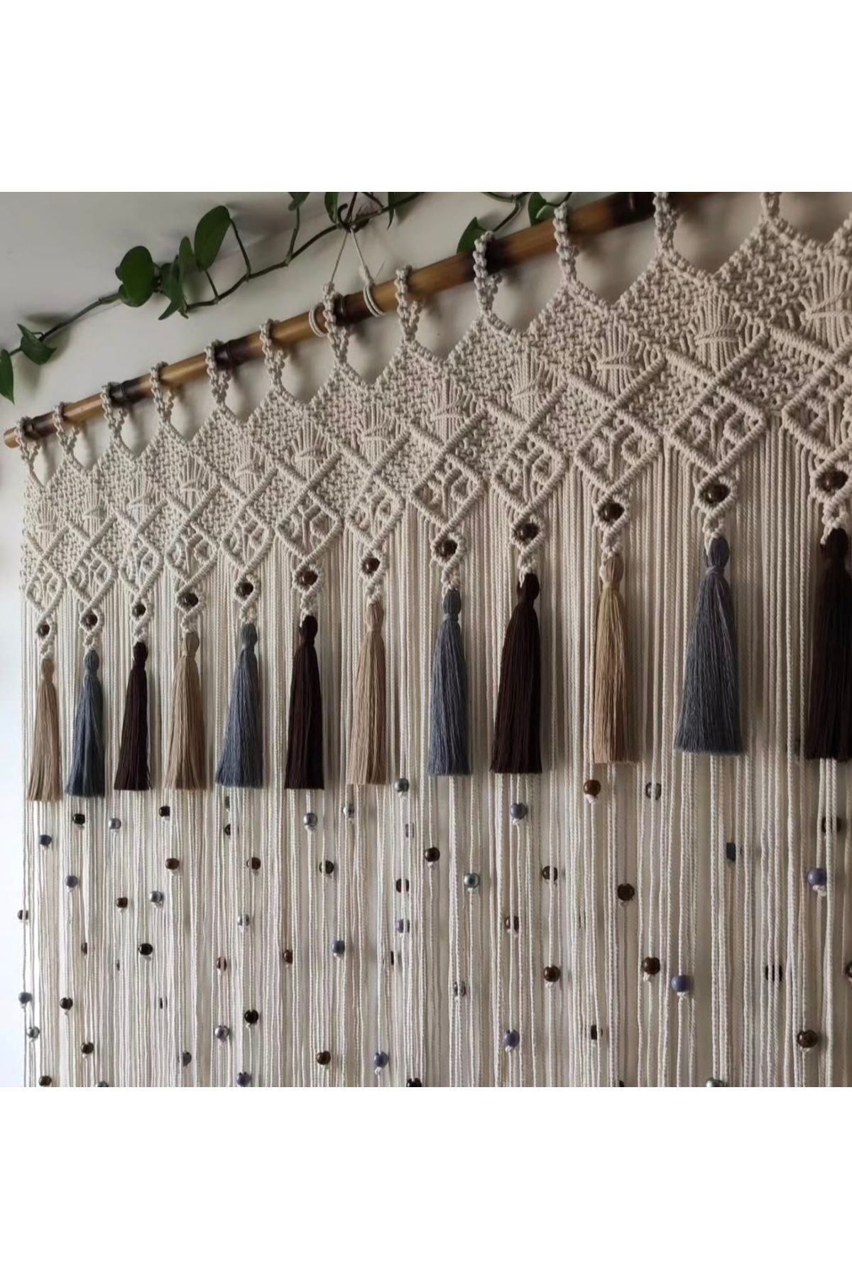 cessehome-Macrame Curtain with Colorful Beads 2