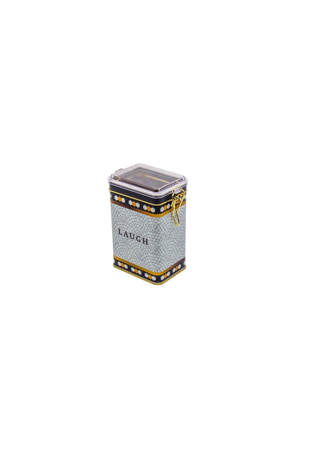 EVLE-Er043-9b Mosaic Laugh Patterned Rectangular Metal Storage Container 8x10 Cm 6