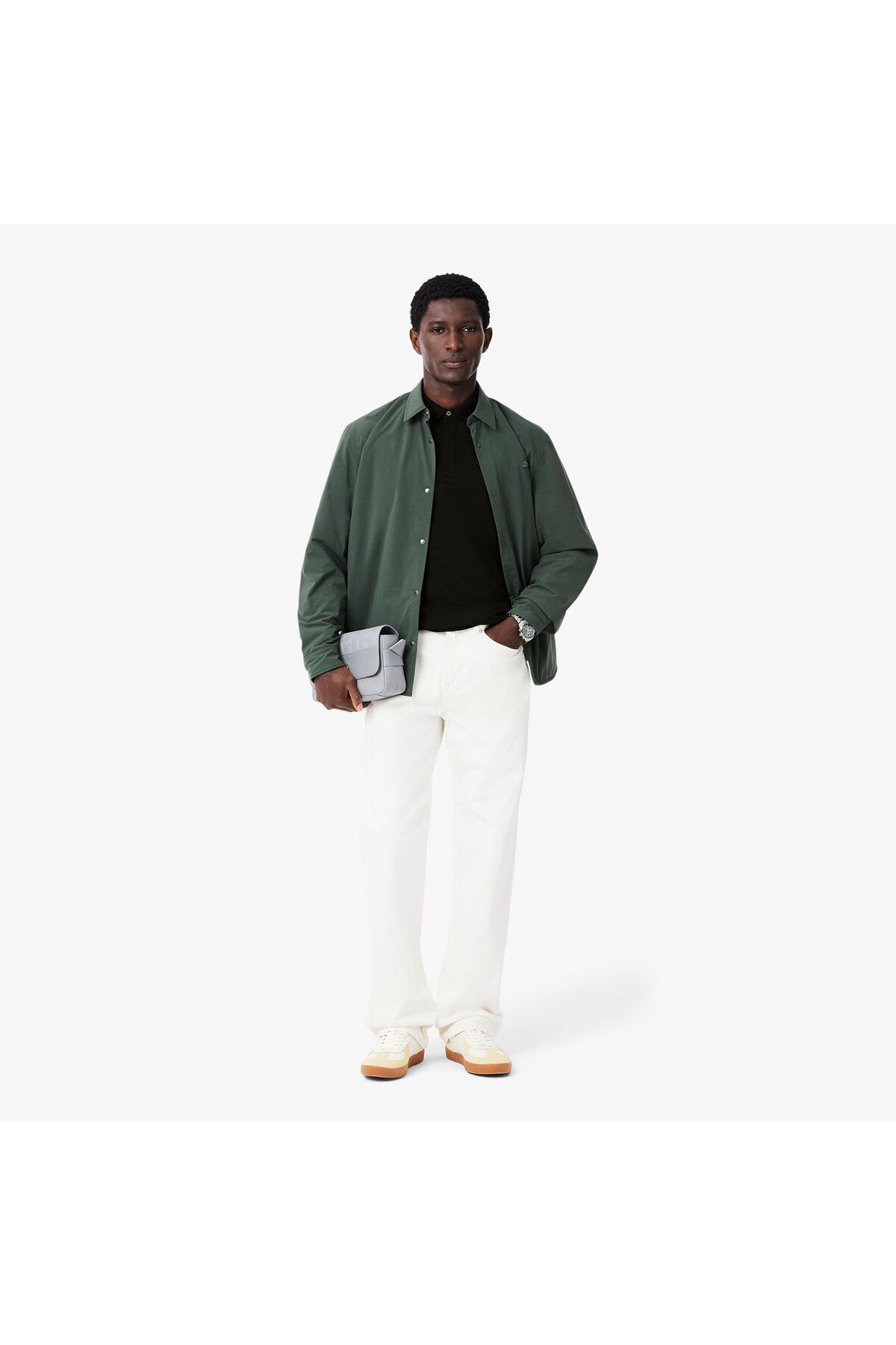 تی شرت یقه پولو مشکی مردانه چوگان مناسب پاریس Lacoste