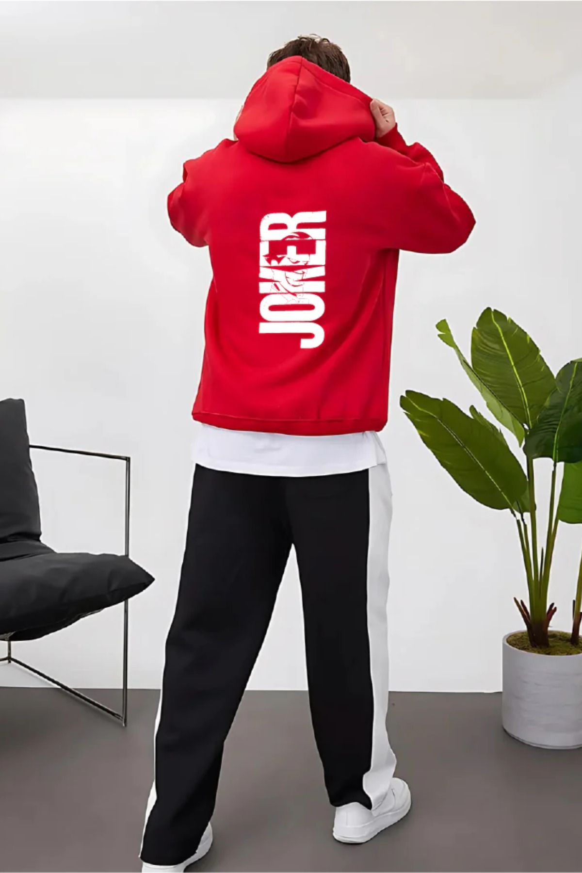 Wish BF Joker Baskılı Kapüşonlu Sweatshirt Hoodie