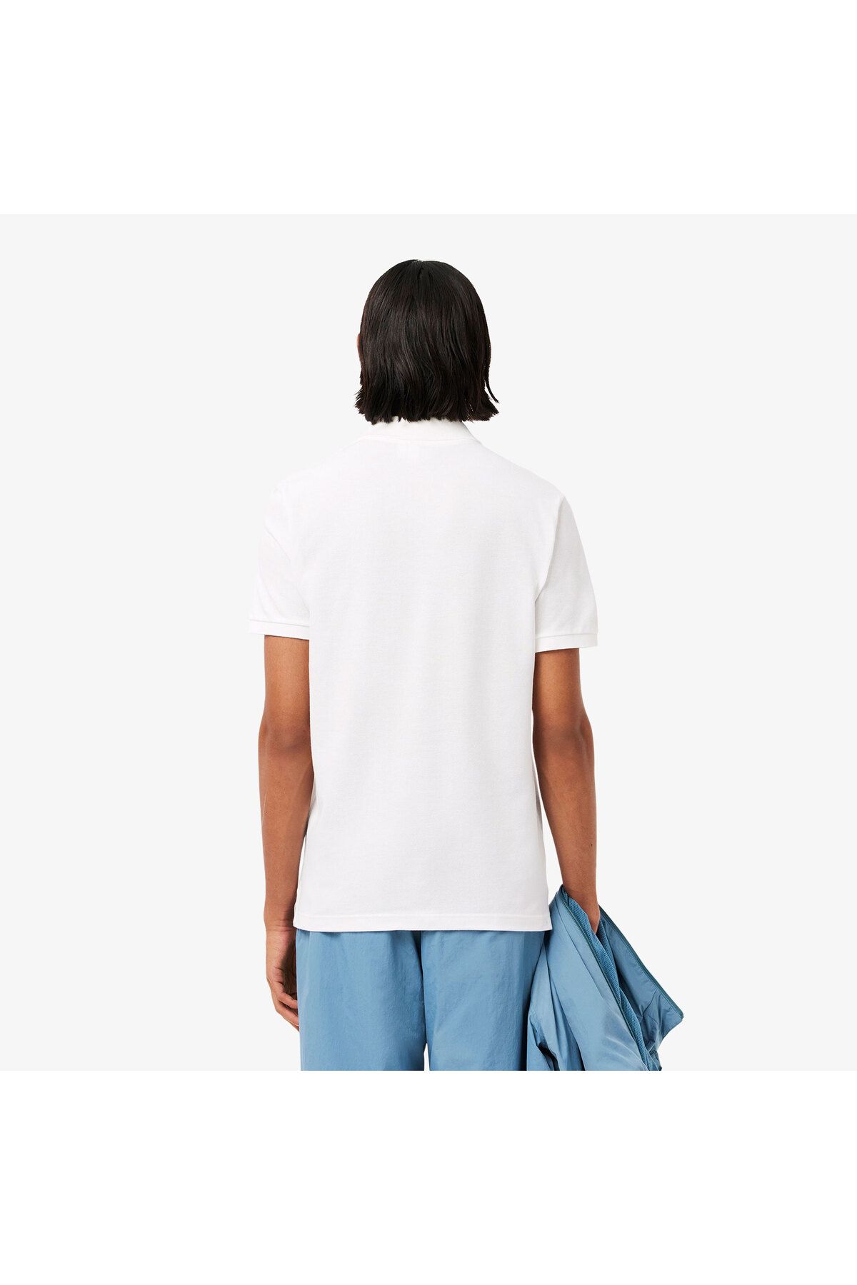 تی شرت یقه پولو سفید مردانه L.12.12 Slim Fit Polo Lacoste