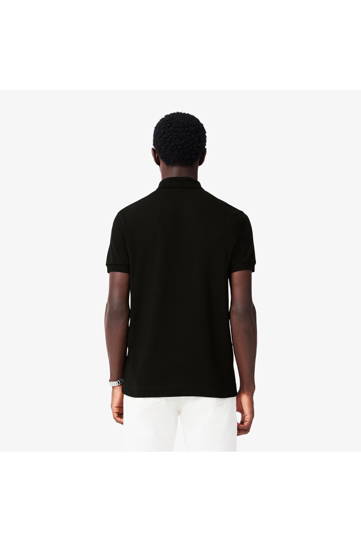 تی شرت یقه پولو مشکی مردانه چوگان مناسب پاریس Lacoste