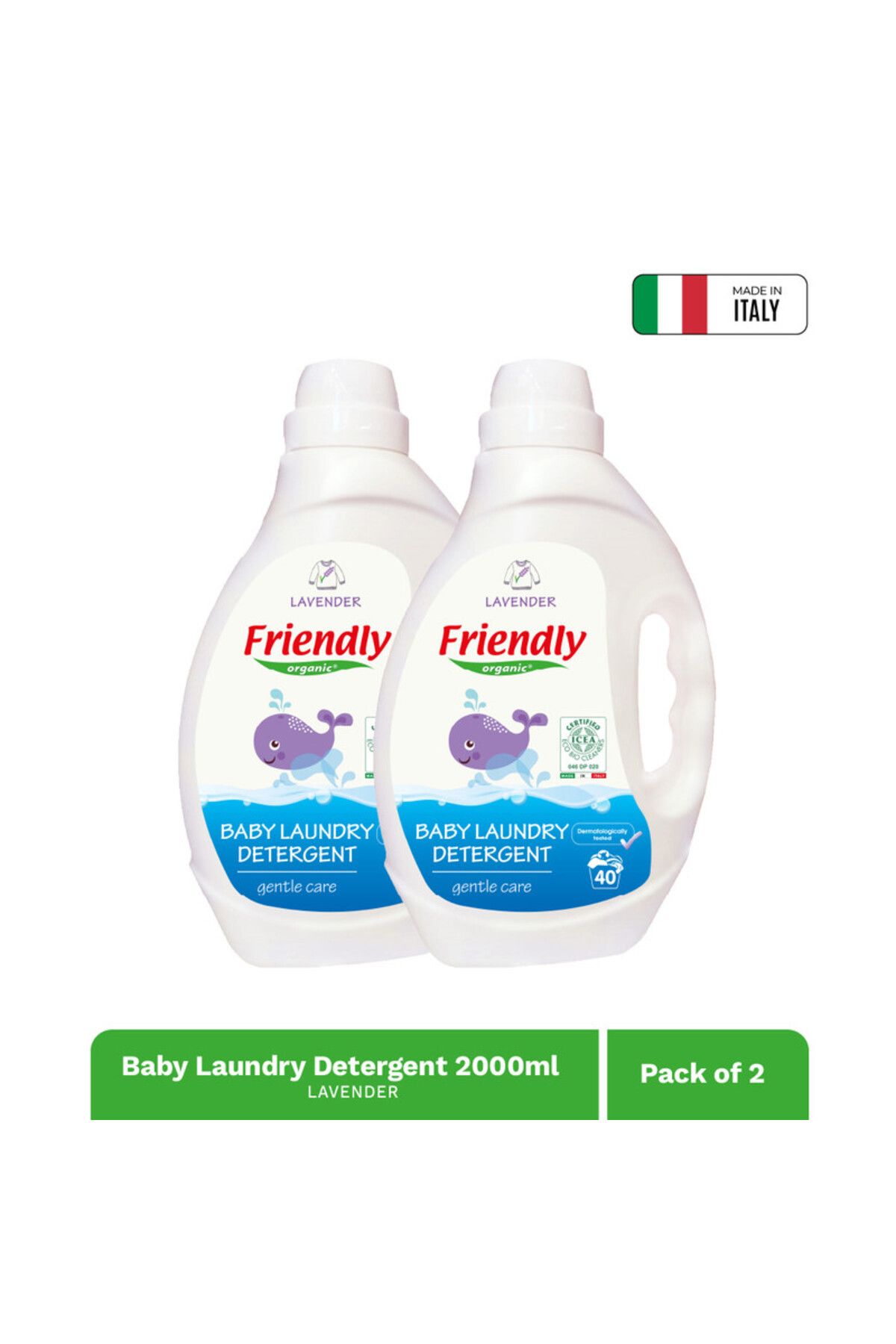 Friendly Organic-Lavender Baby Laundry Detergent 2000ml,  Pack of 2 1