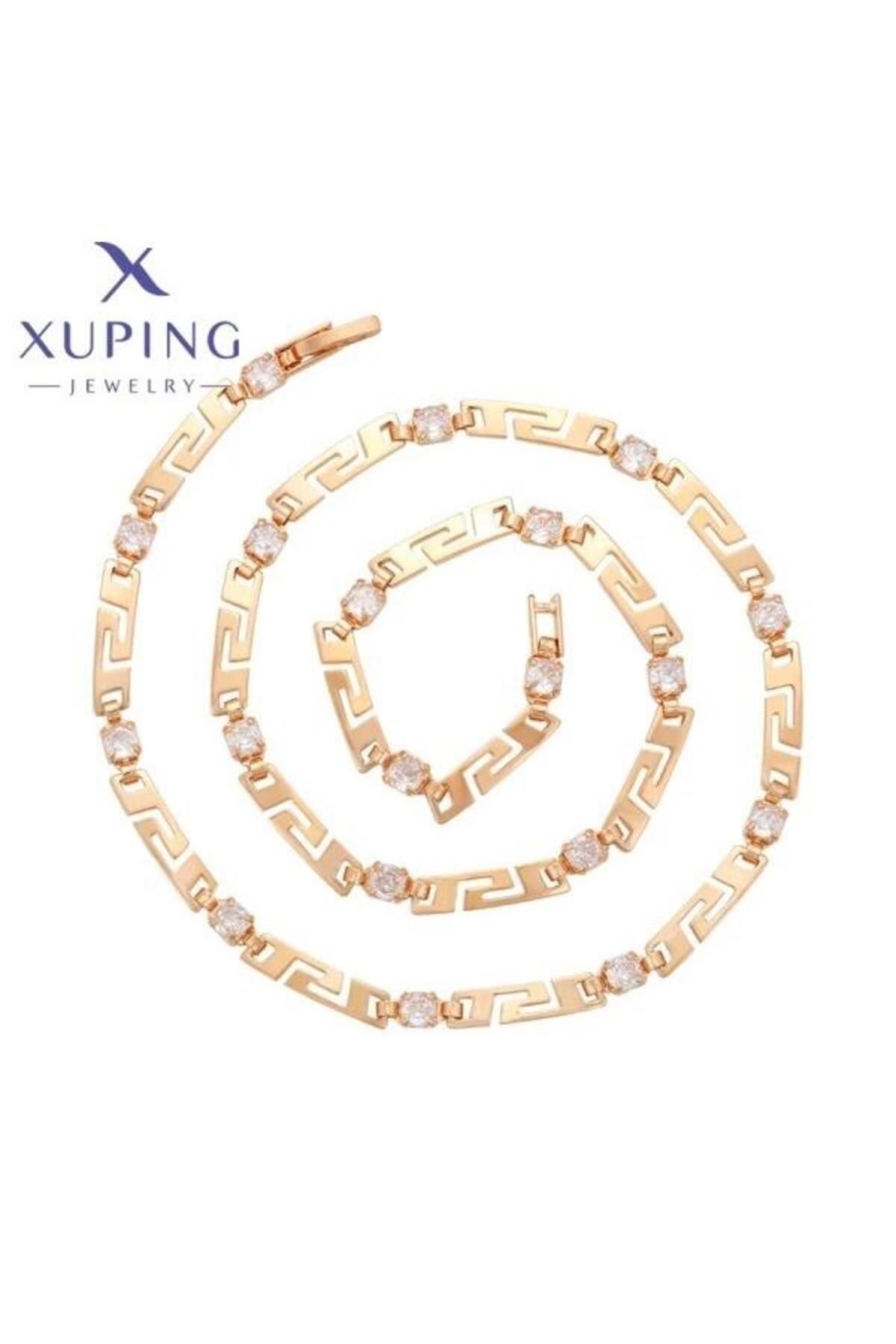 Miracle Jewelry Premium Xuping 14 Ayar Altın Kaplama Renk Atmaz Zirkon Taşlı Kadın Kolye