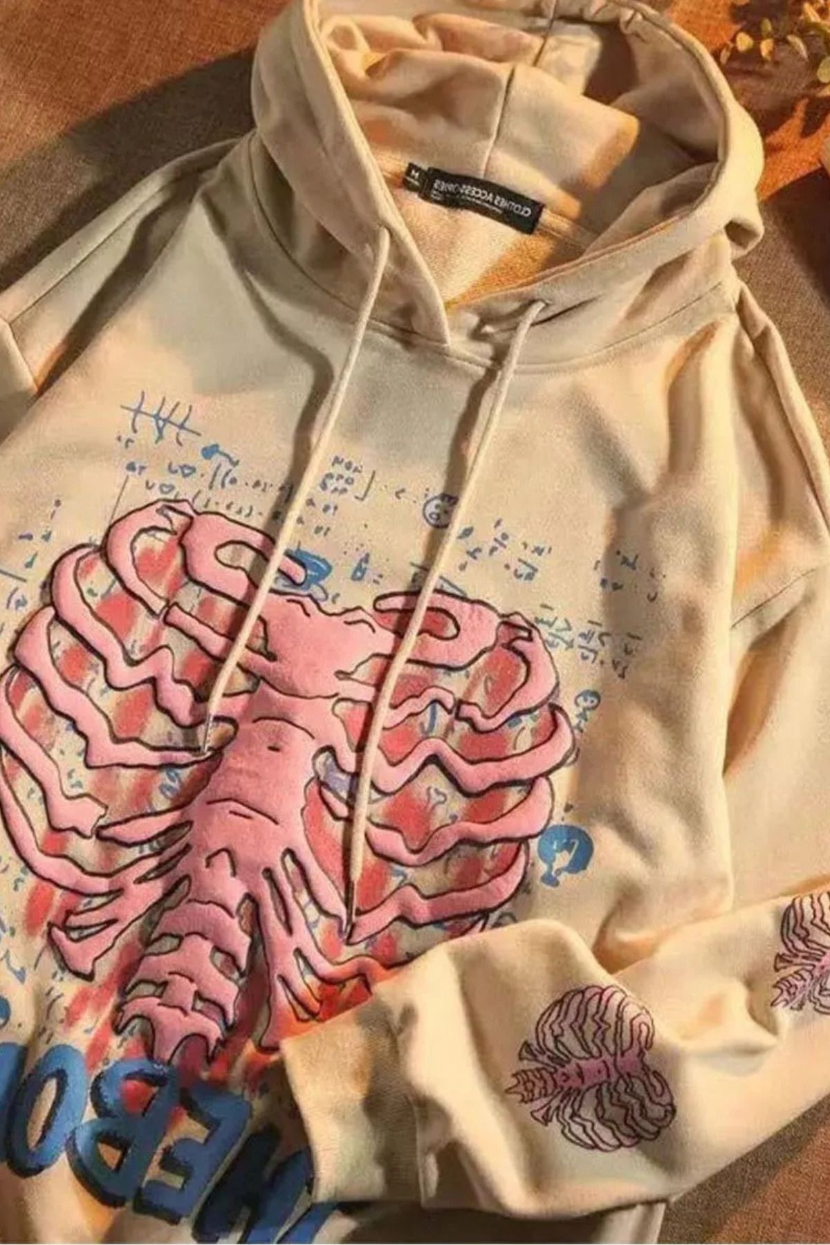 Wish BF The Bone Baskılı Kapüşonlu Sweatshirt Hoodie