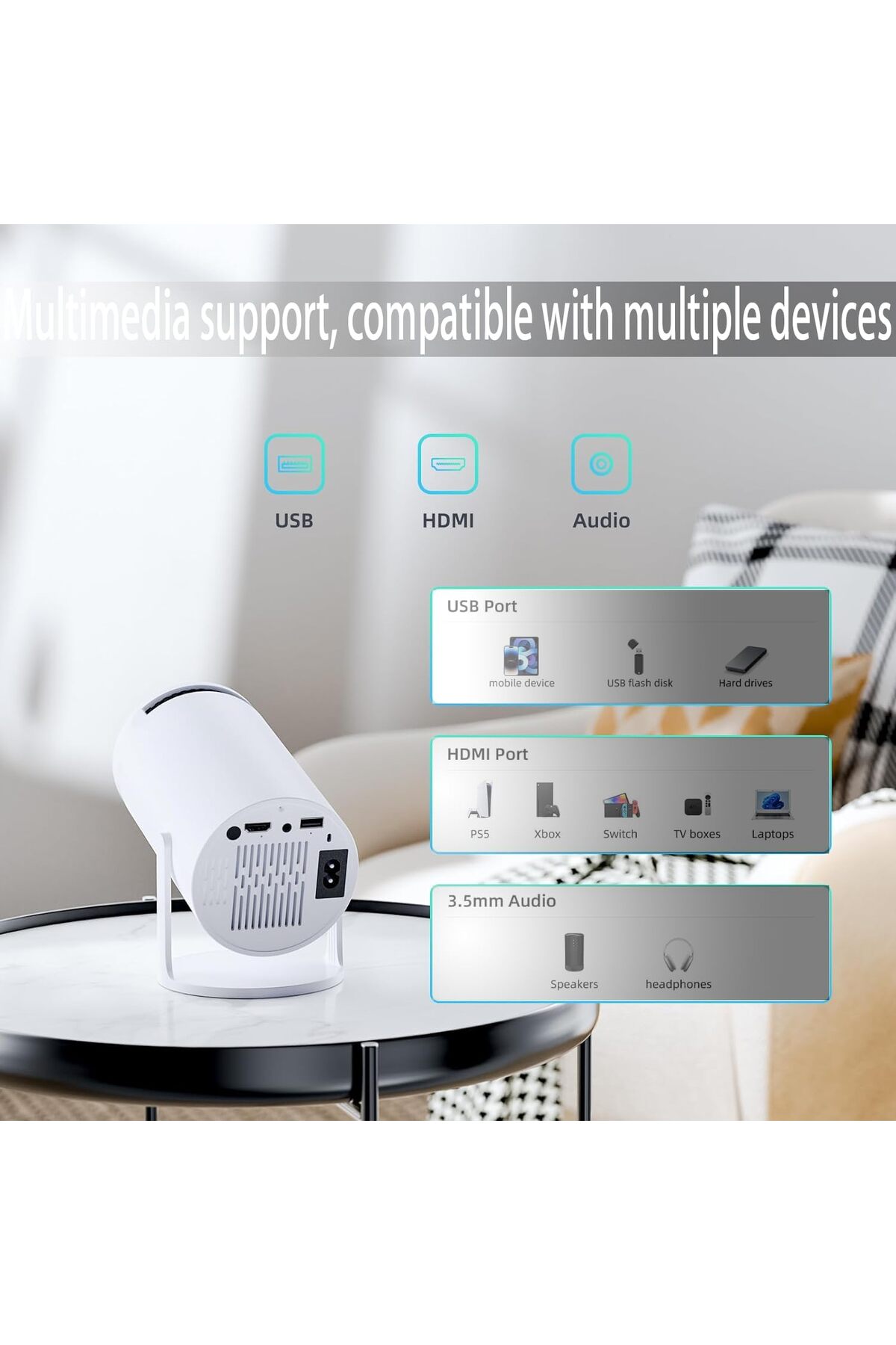 4K Vizyon Amx 100 Mini Wi-fi Bluetooth HD projeksiyon Fiyatı, Yorumları ...