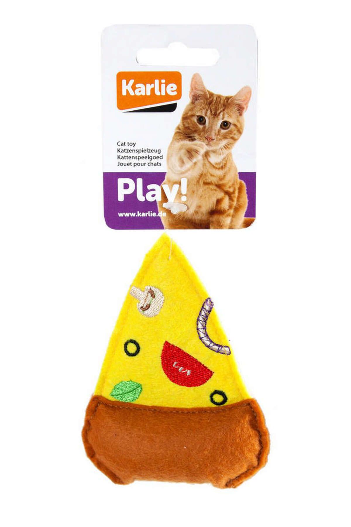 Karlie Peluş Kedi Oyuncağı Pizza 10,5 Cm Sarı ZRNET