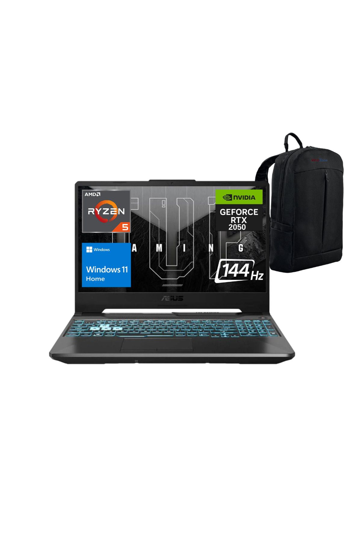 ASUS TUF A15 HN004WZ3 R5-7535HS 16GB 1TB SSD RTX2050 15.6" FHD 144Hz W11 Laptop - Webzone Çanta