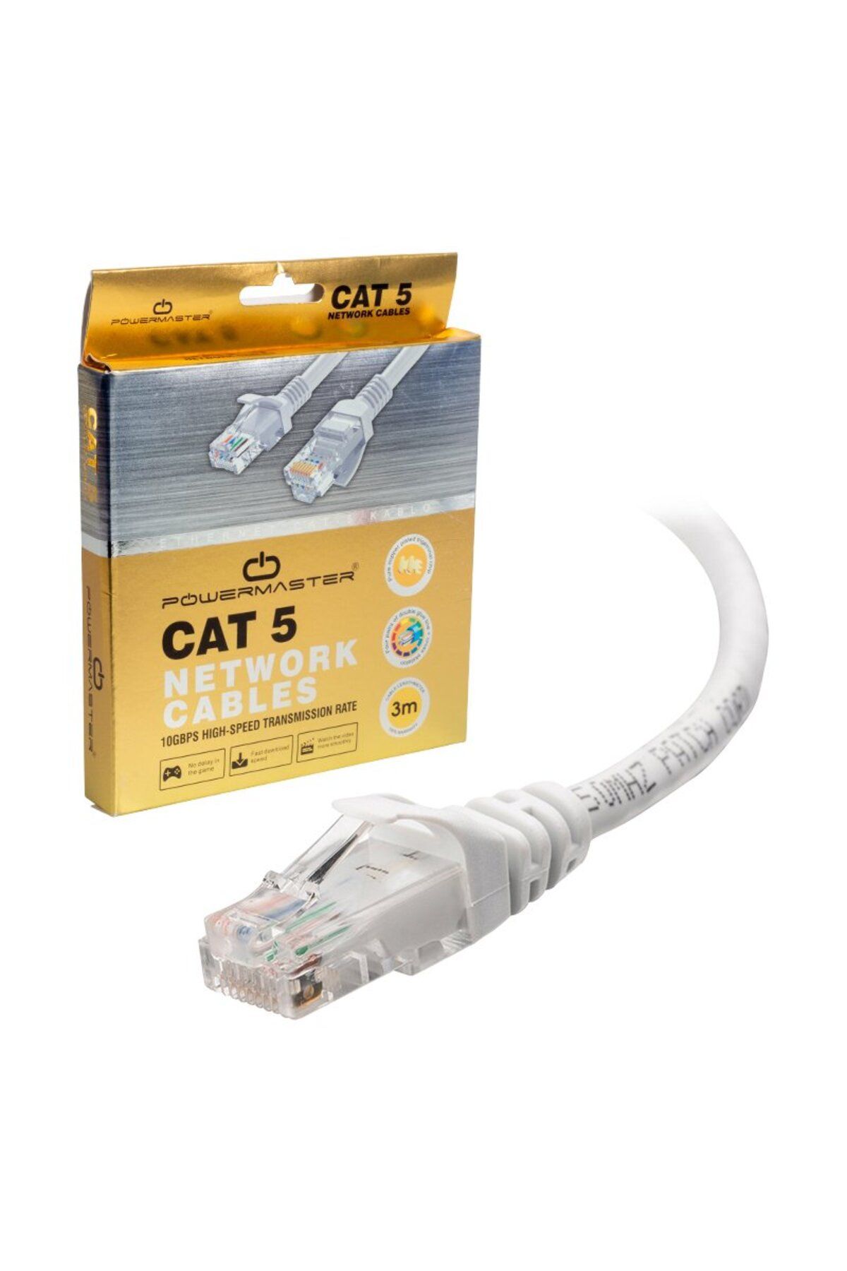 robotrend 3 Metre Gri Kutulu Cat5 Kablo