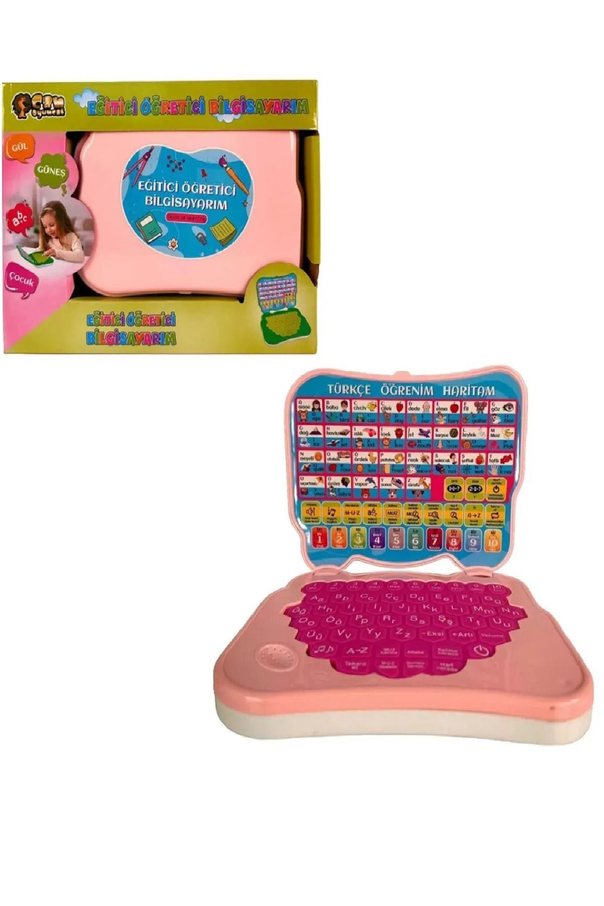 OYUNCAK STORE Can Oyuncak Türkçe Eğitici Öğretici Laptop Kırmızı Mavi Pembe