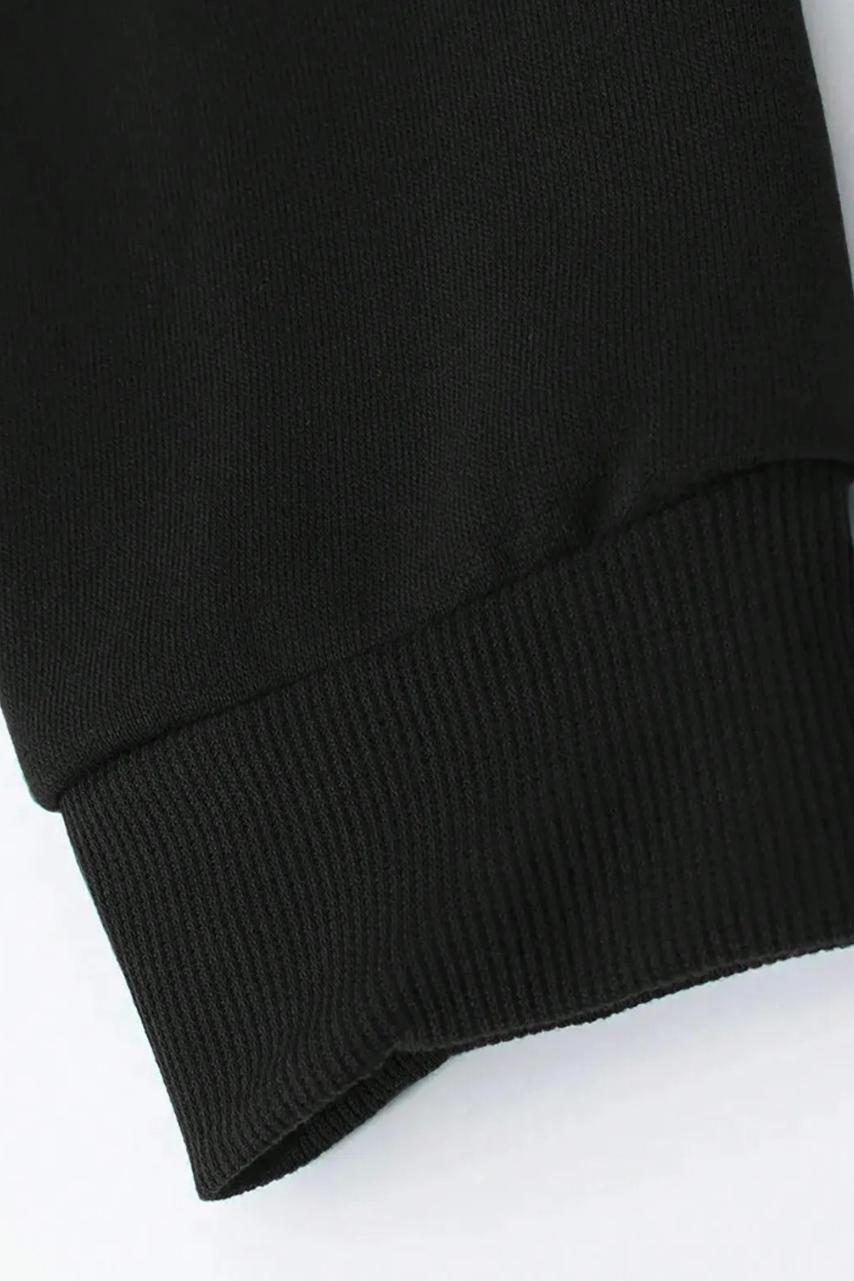 Wish BF mısır ve hilal ön arka baskılı siyah oversize kapşonlu sweatshirt hoodie görsel 4