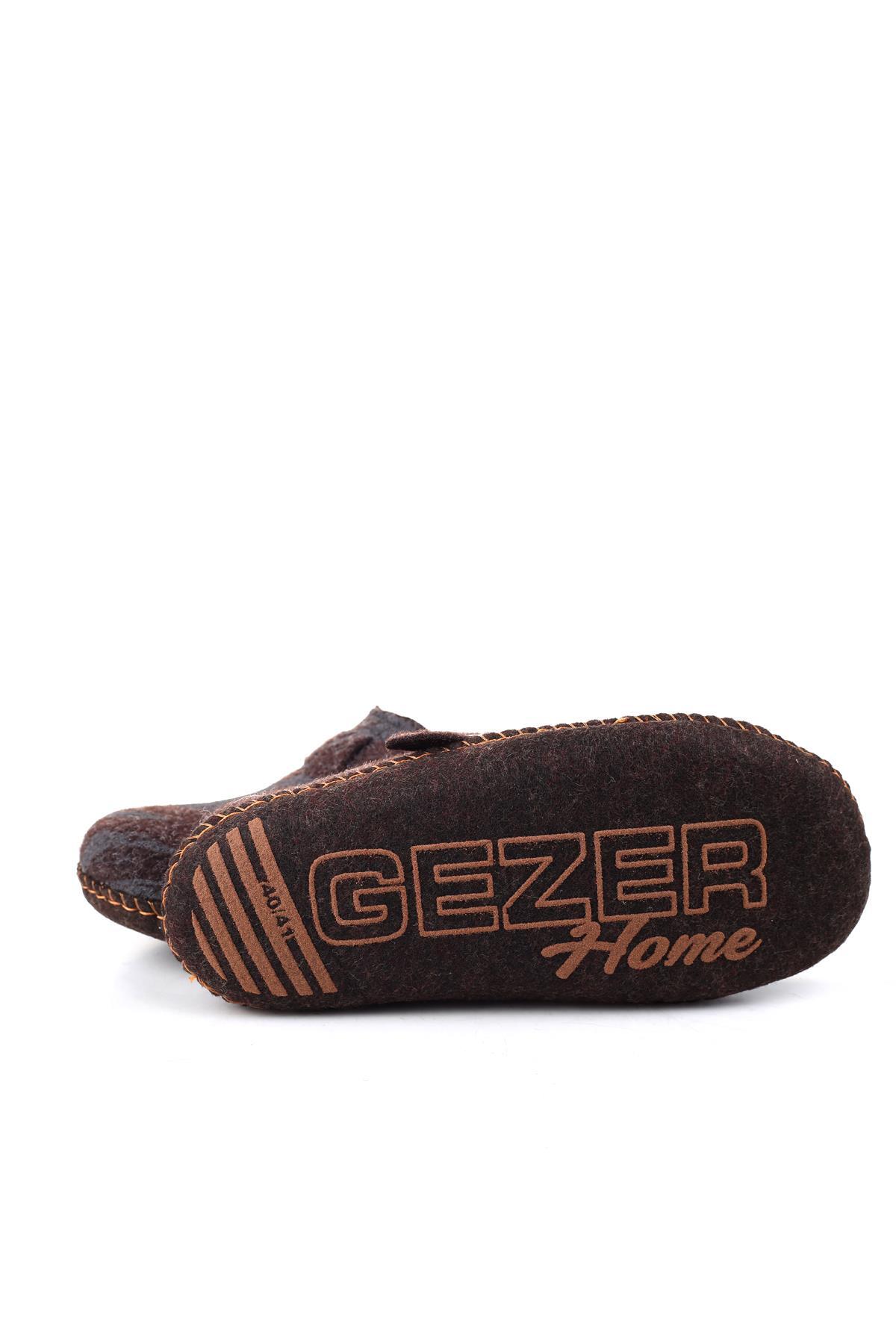GEZER 15405 Erkek Keçe Sessiz Kaymaz Hafif Taban Ev Misafir Terliği görsel 5