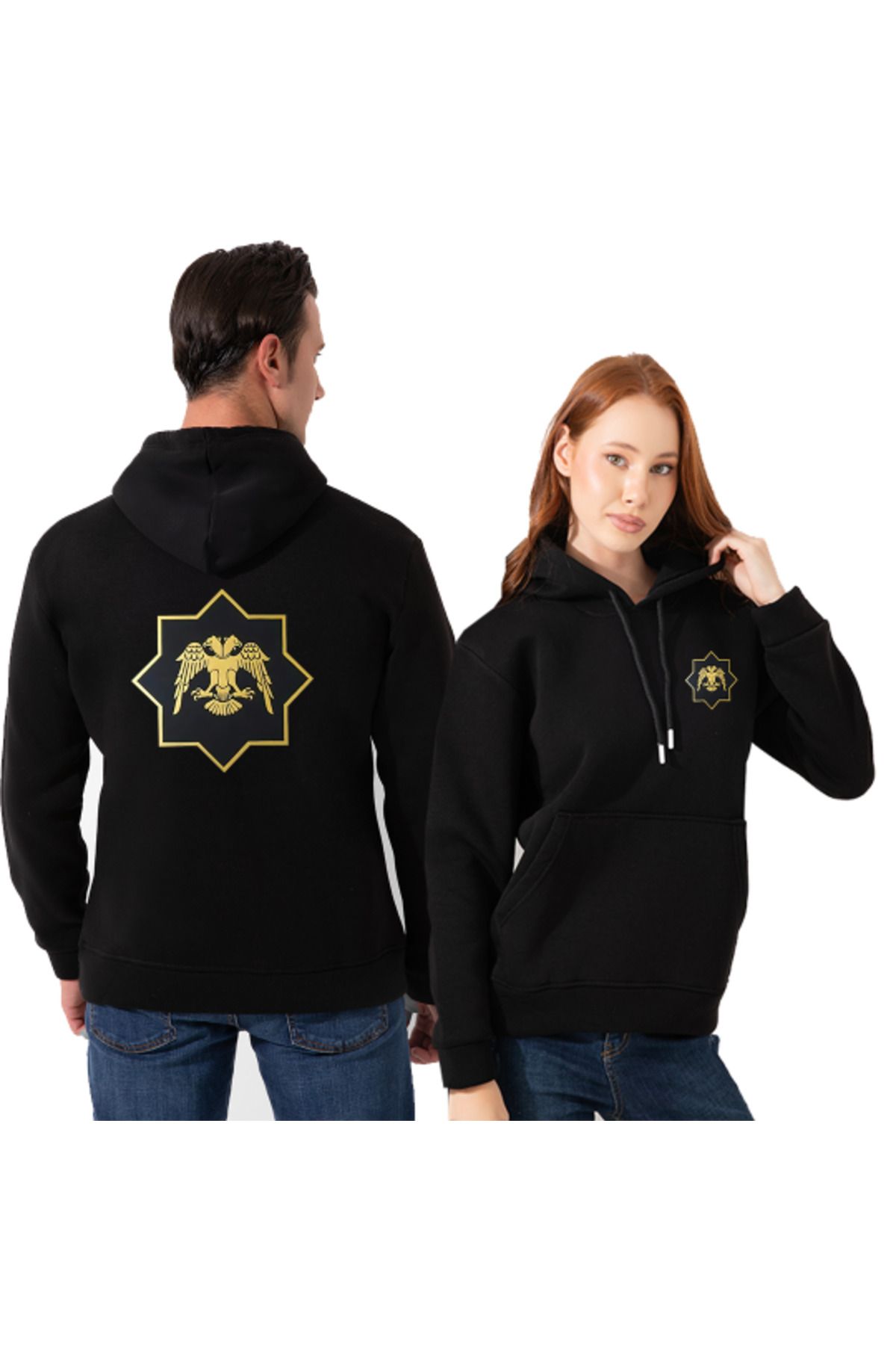 FFM İSTANBUL FFMİSTANBUL SELÇUKLU KARTAL BASKILI ÇİFT KOMBİNİ KAPŞONLU 3 İPLİK SWEATSHIRT