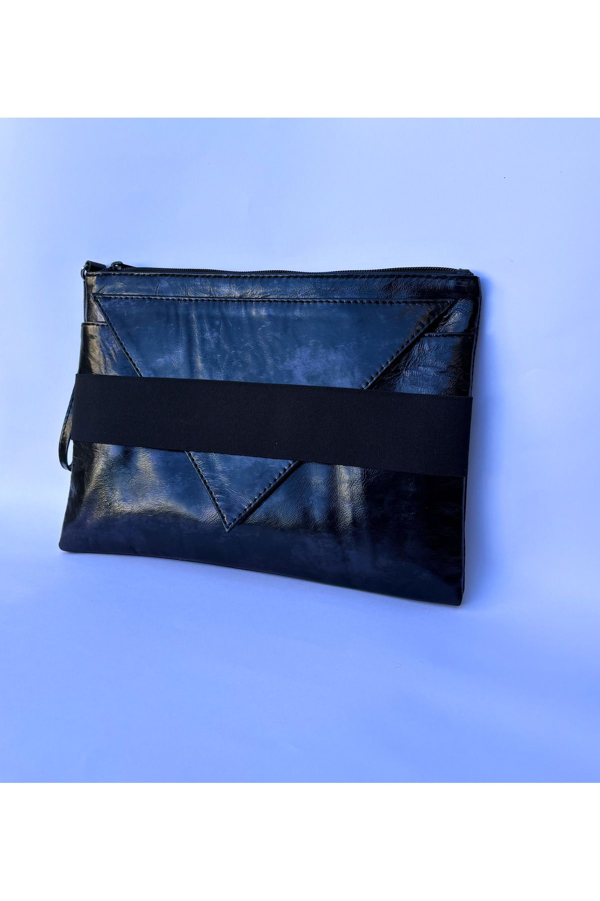 Atelier Nui Shinny Black Clutch  / Parlak Siyah Deri Portföy Çanta