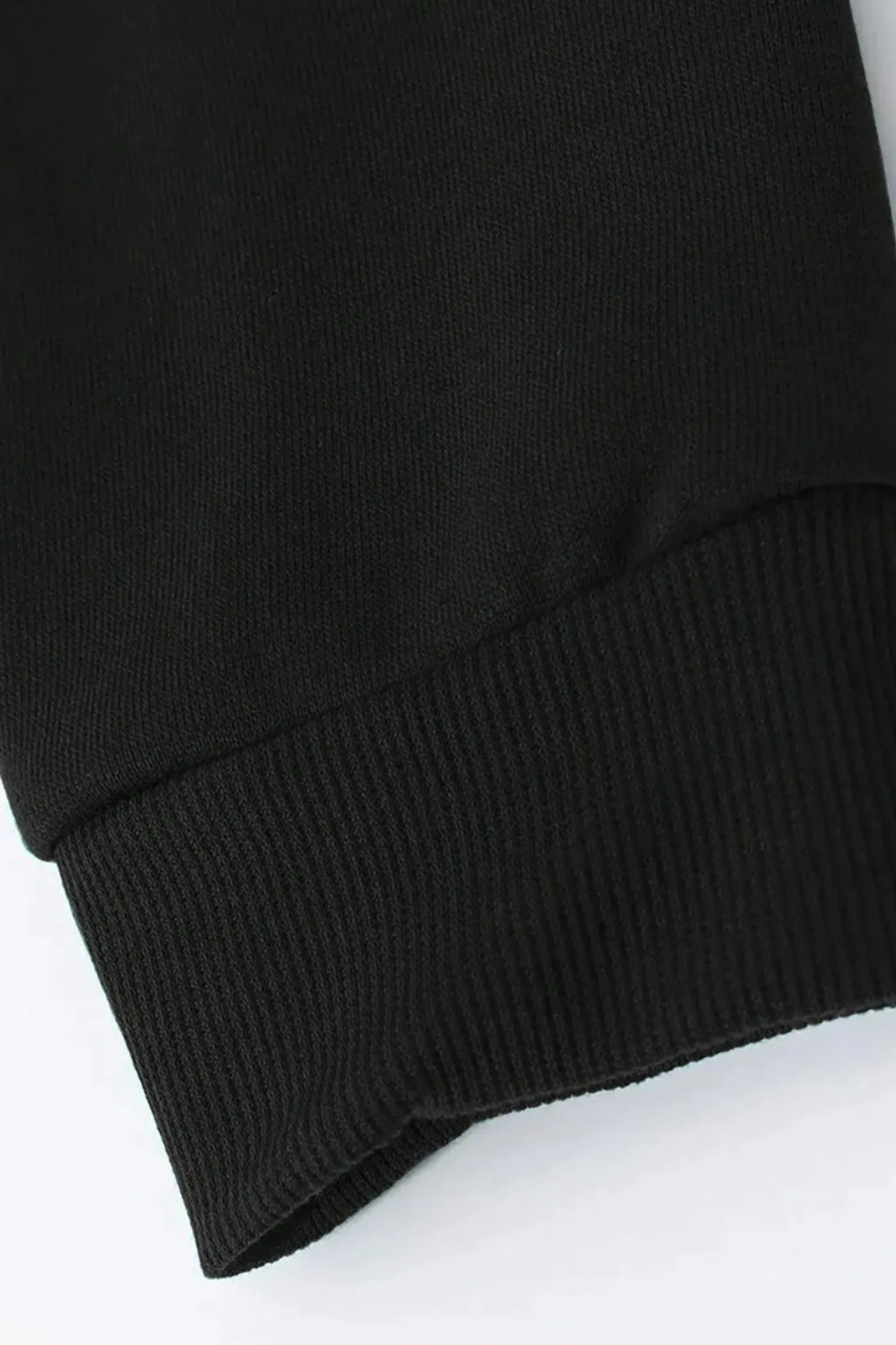 Wish BF oyun kartları ön arka baskılı siyah oversize kapşonlu sweatshirt hoodie görsel 5