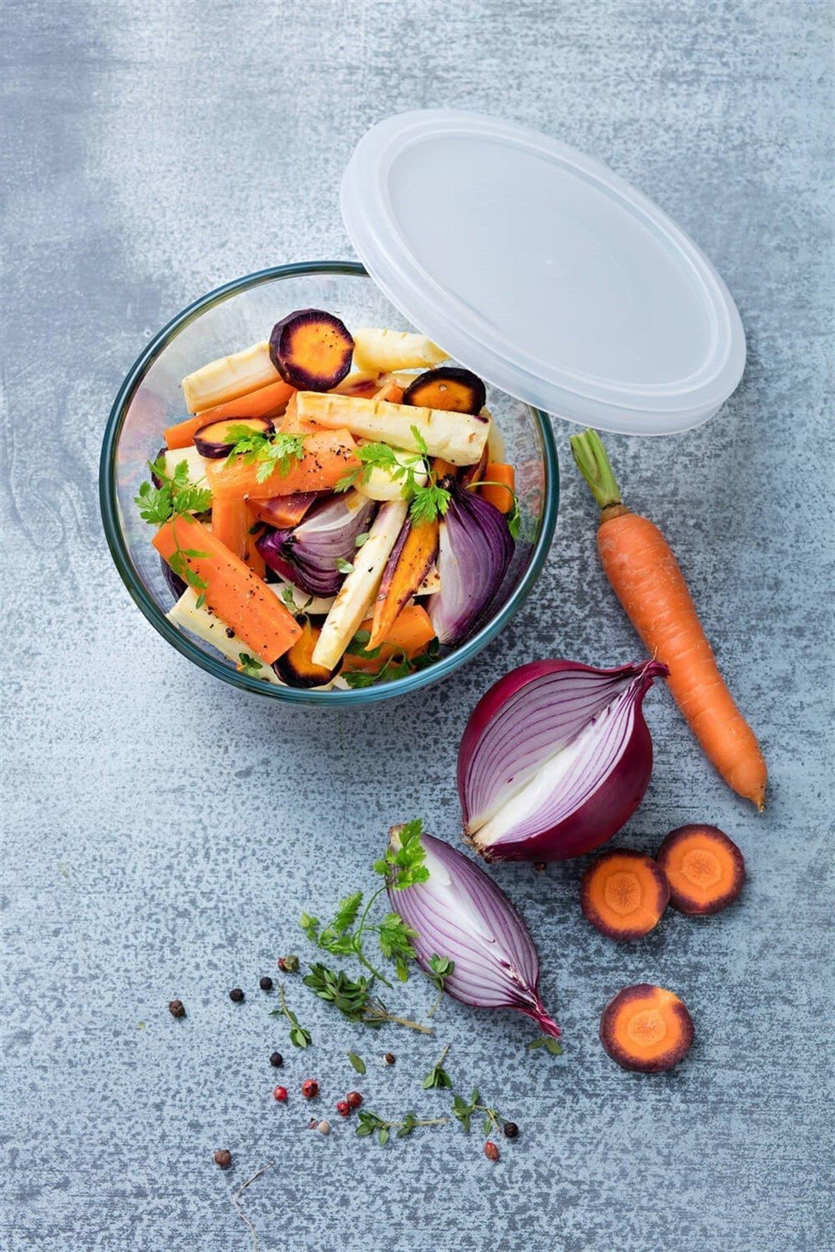 Pyrex-152p001/7048 حاوية تخزين مستديرة مع غطاء 0.6 لتر 2