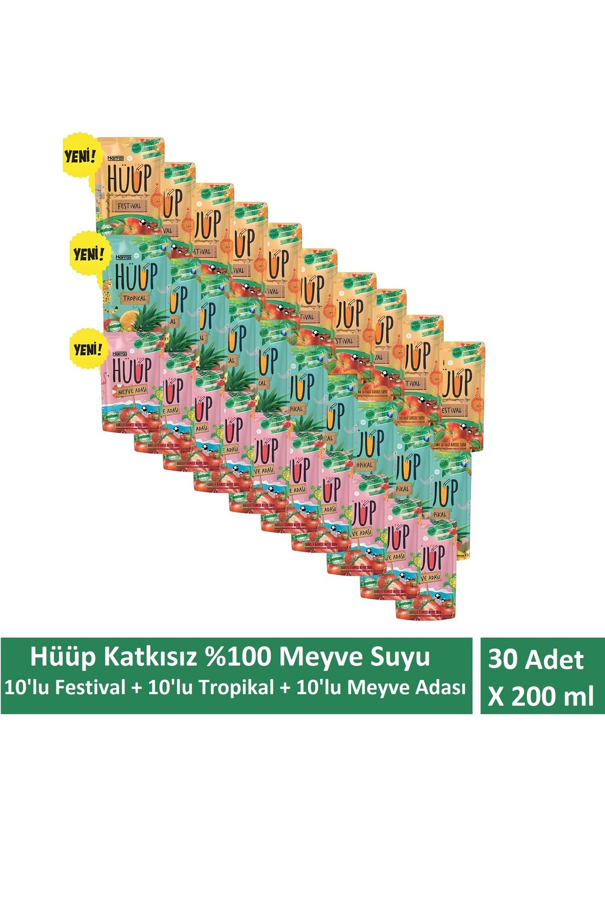 Harras Hüüp Katkısız Karışık Meyve suyu Festival Tropikal Meyve Adası X 30 Adet