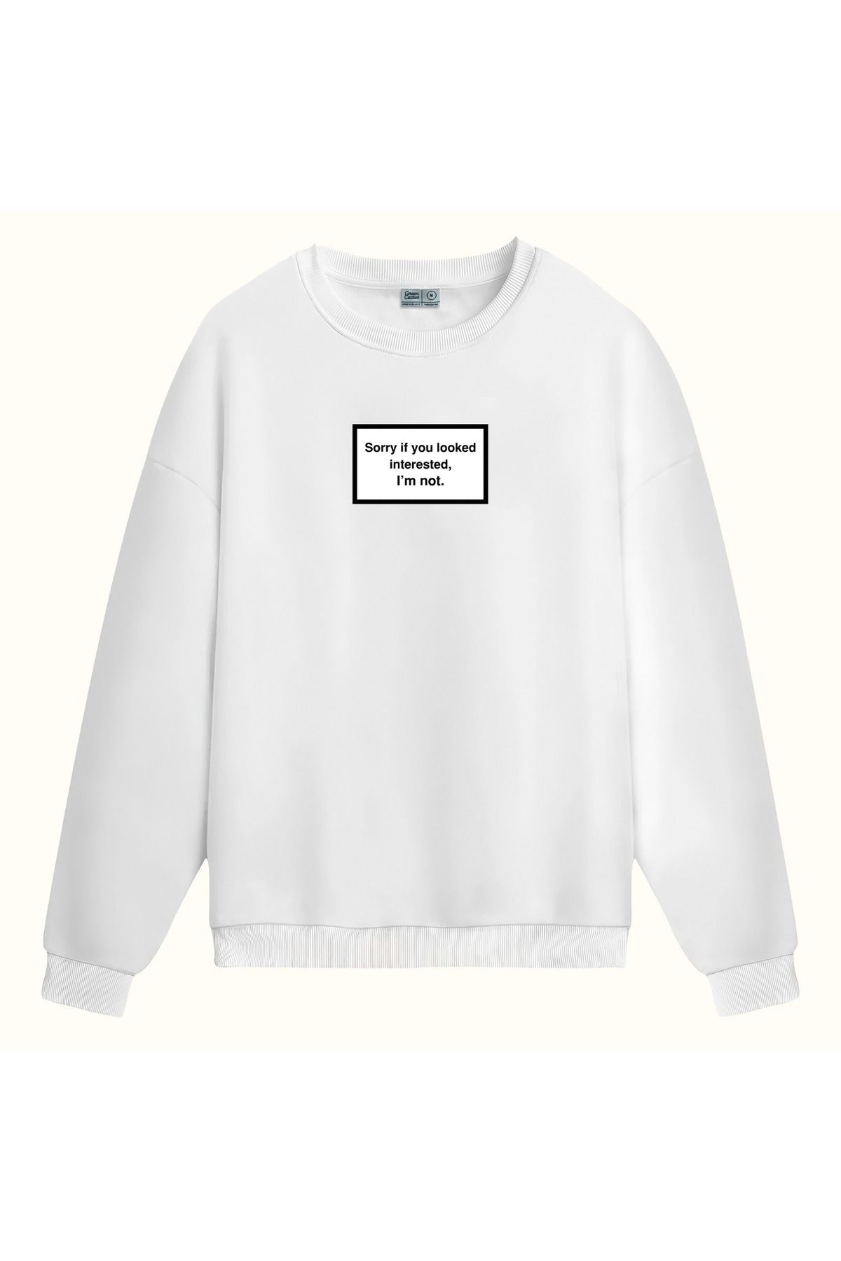 CCwear I'm not baskılı bisiklet yaka sweatshirt