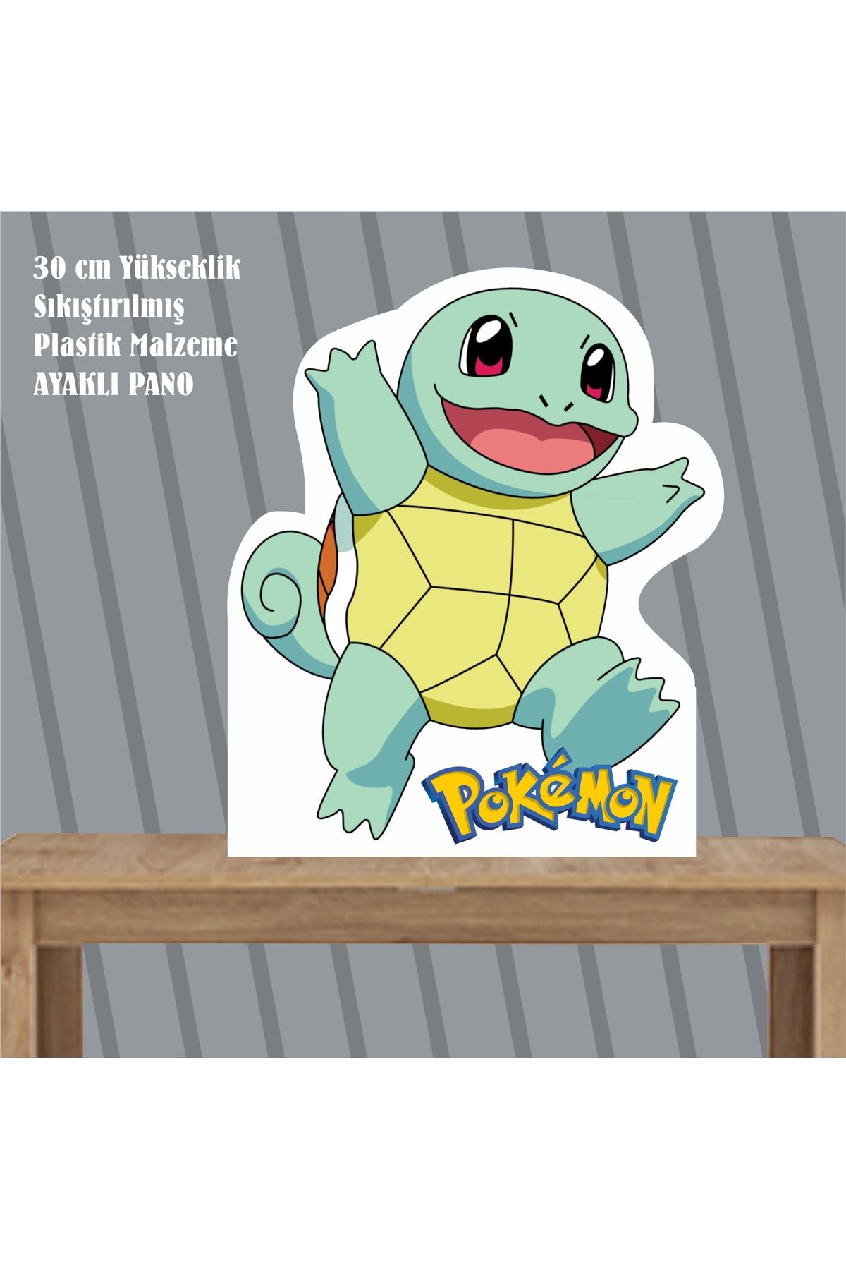 SİYAH PARTİ EVİ Pokemon Bulbasaur  Doğum Günü Ayaklı Pano 30 cm