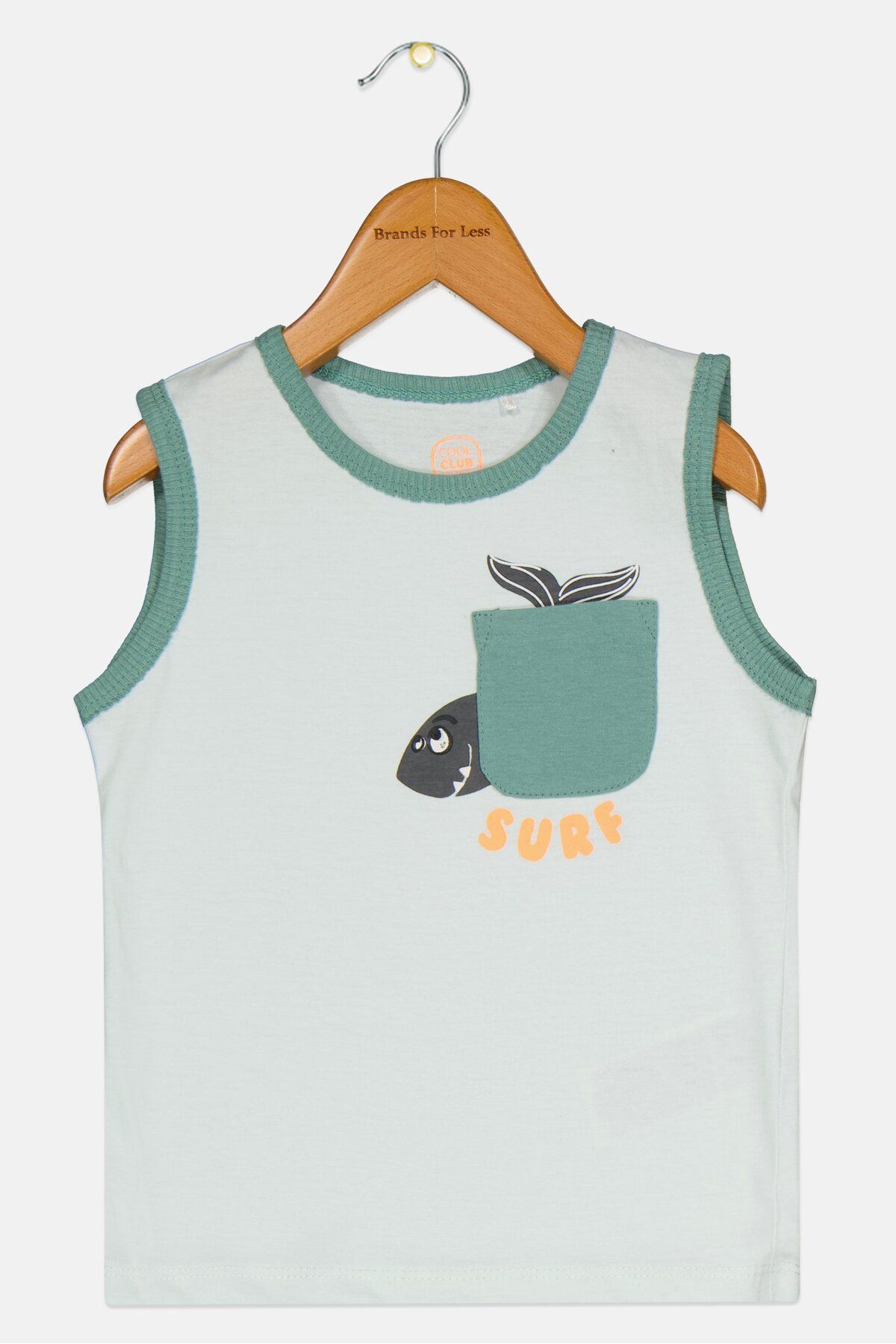 Cool Club-Toddlers Boy Sleeveless Graphic Print Top, Sage Green Combo 1