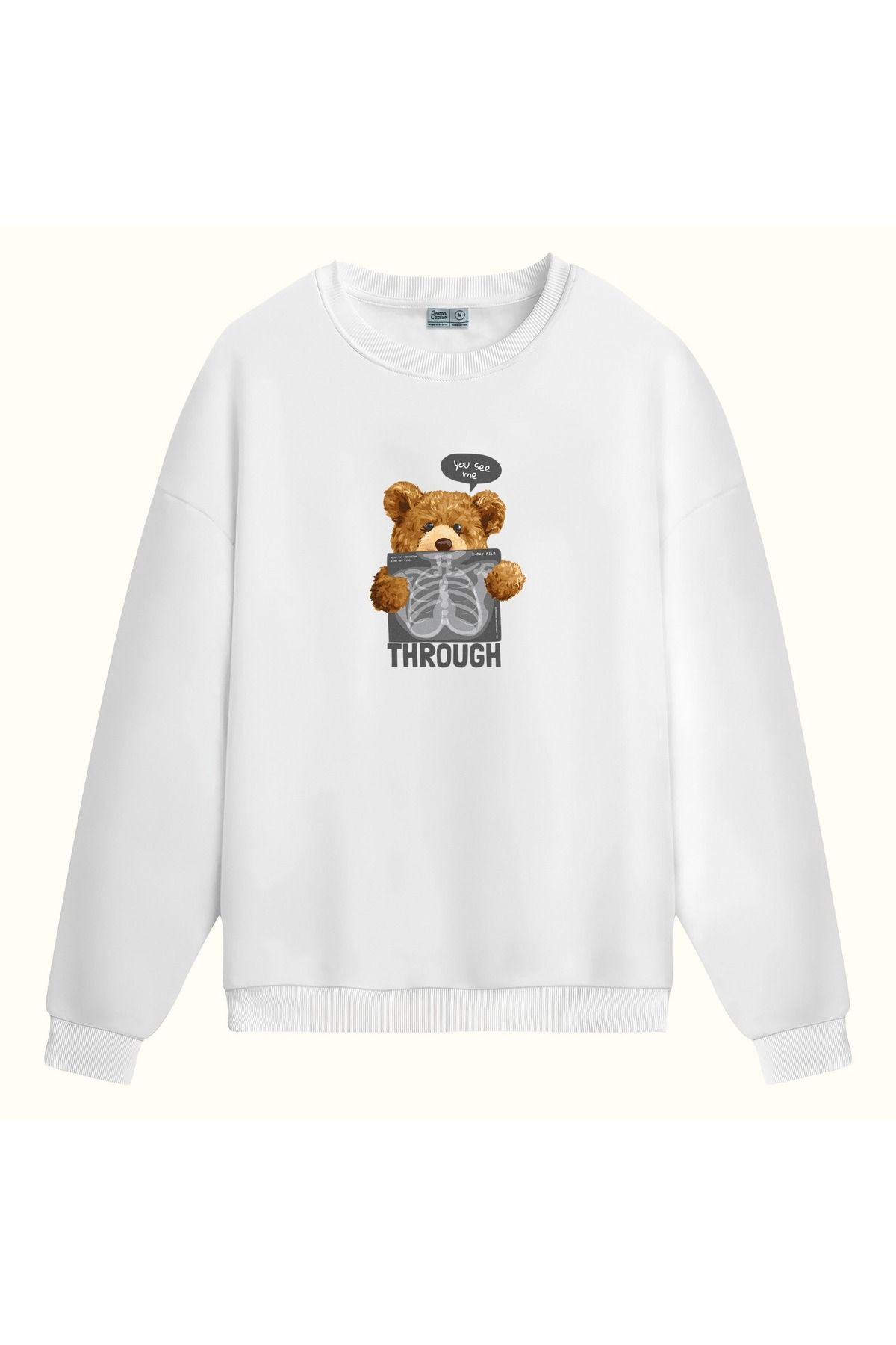 CCwear X-ray teddy baskılı bisiklet yaka sweatshirt