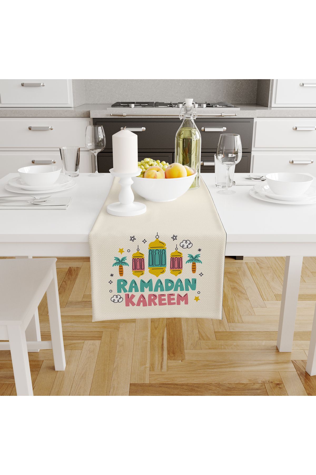 Filamente Ramazan Runner / Ramadan Desen / Leke Tutmaz - Yıkanabilir Mikropetek Kumaş 140x40