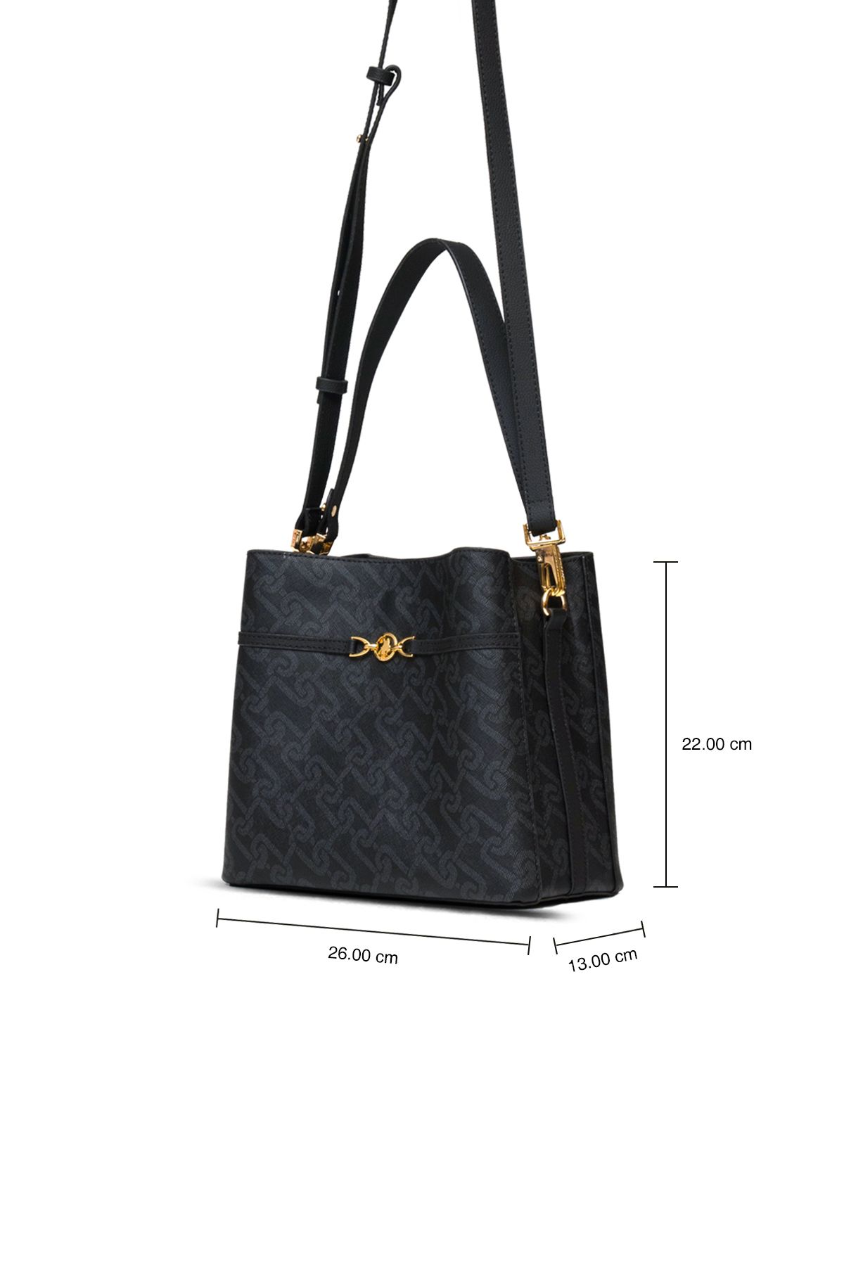 کیف شانه ای مشکی زنانه شیشه U.S. Polo Assn.