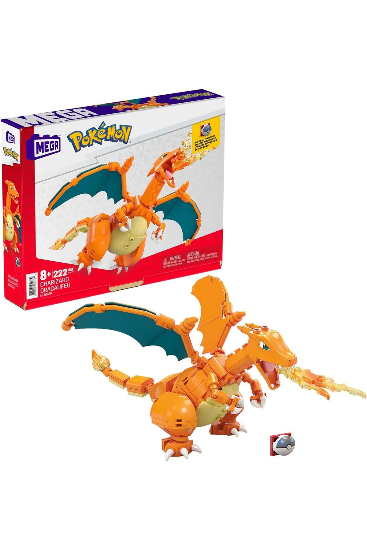 NcK Brands, Mega Pokémon Charizard Figürü, 8 Yaş Ve Üzeri, Gwy77, Mega Pokémon Charizard Figürü, Turuncu