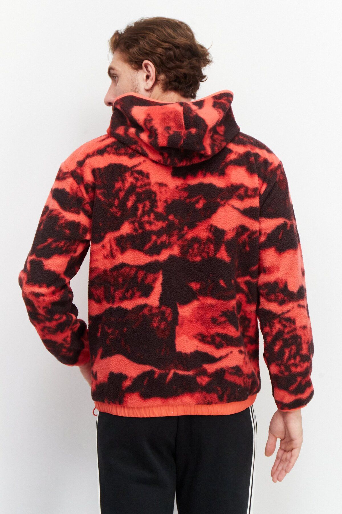 adidas-Men Sportswear Fit Embroidered Logo Hoodie, Pink 3