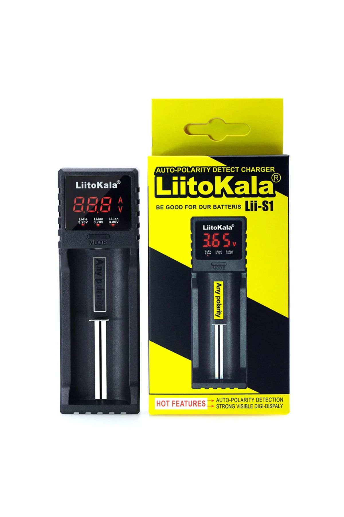 robotrend Lii-S1 Aa/Aaa/18650/14500/123A Akilli Tekli Pil Şarj Cihazi Aleti