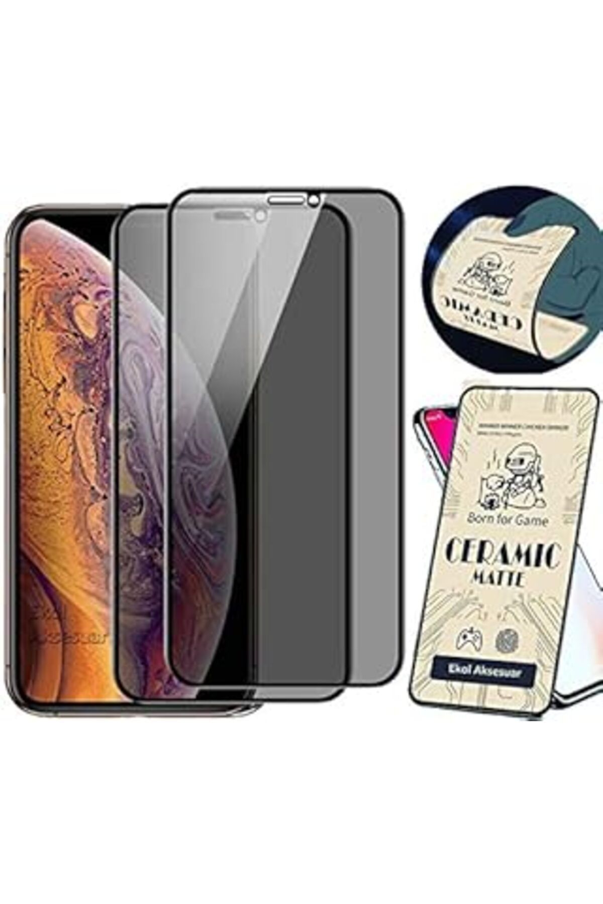 Ceet Markets Iphone 11/Xr Mat Seramik Nano 9D Ekran Tam Kaplayan Kavisli Kırılmaz Cam İNce Ekran Koru