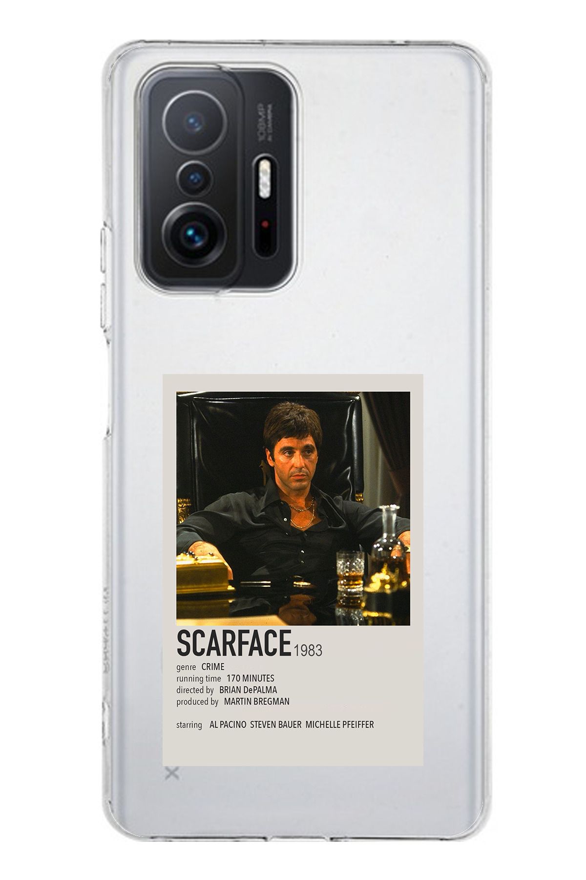 TechTree Mi 11T / 11T PRO Uyumlu Scarface Mini Poster Tasarımlı Şeffaf Silikon Kılıf