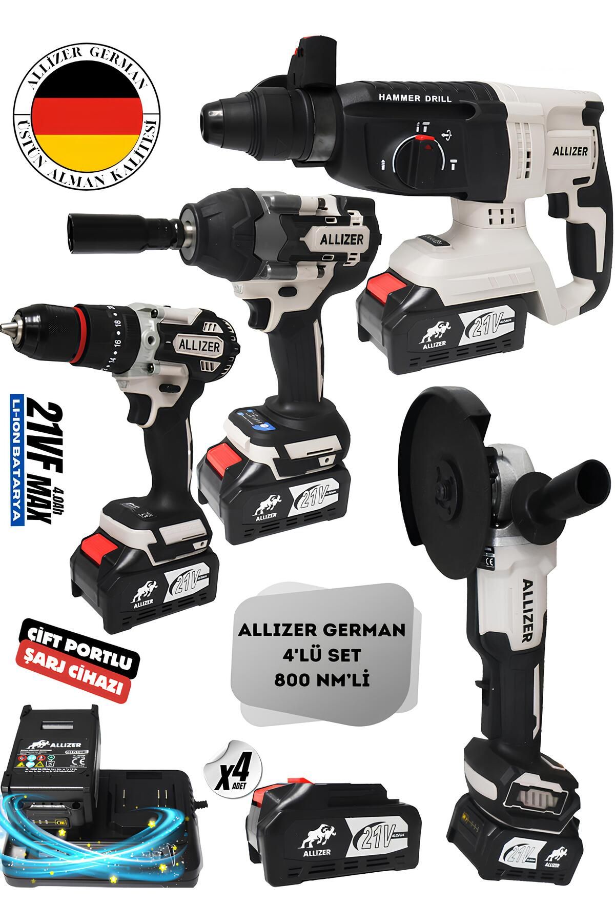 ALLİZER GERMAN PRO 4LÜ SET GRİ 800 NMLİ ALMAN MARKASI