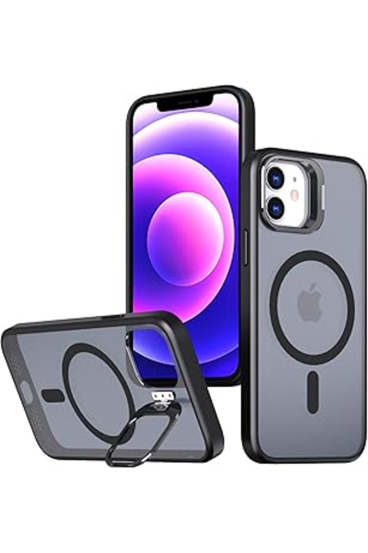 Ceet Markets Klasear Iphone 12/12 Pro Uyumlu Metal Lens Koruma Çerçevesi/Standlı Güçlü Mıknatıslı Bağımsız Bu