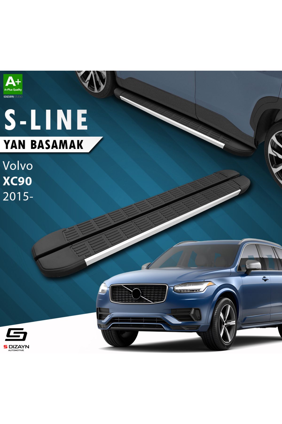 Life Tuning S-Dizayn Volvo XC90 2 S-Line Aluminyum Yan Basamak 193 Cm 2015 Üzeri