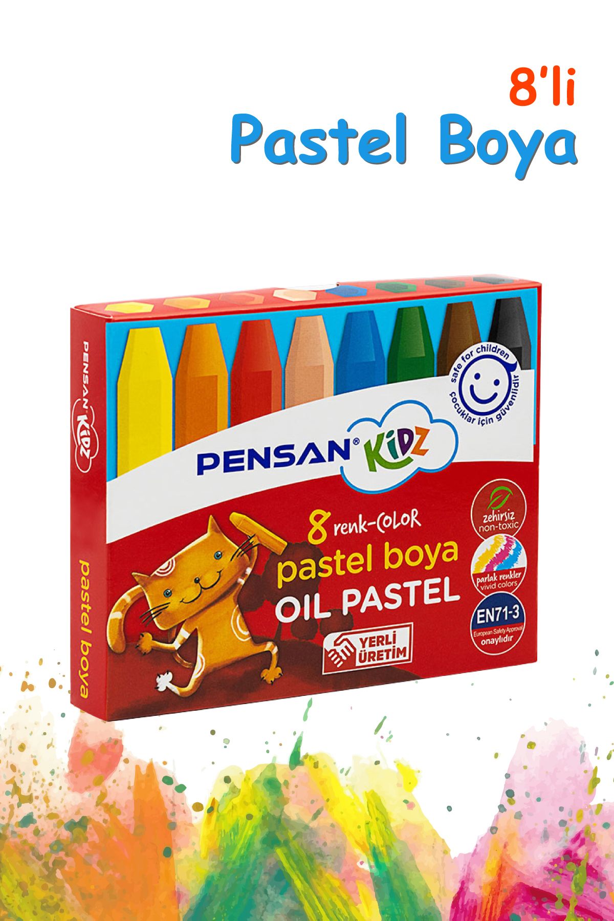 Pensan-Set of 5 Dry Paints - Watercolor, Felt Pen, Pastel and Stick Adhesive 4