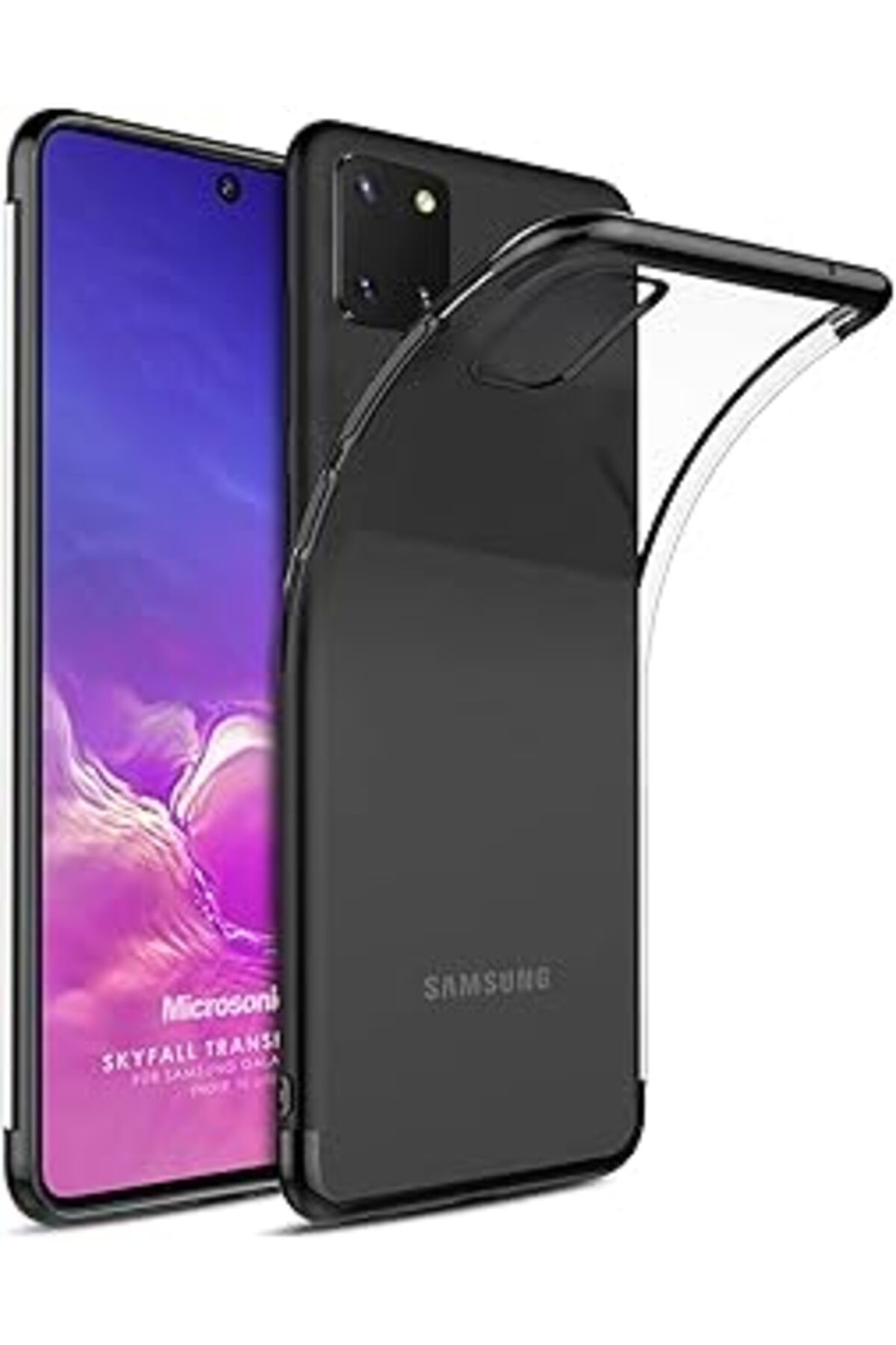 Ceet Markets Galaxy A81 Kılıf Skyfall Transparent Clear Siyah