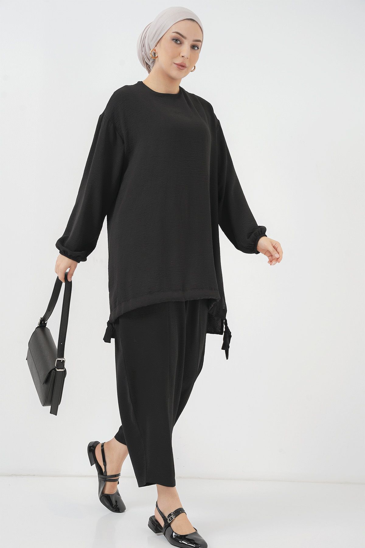 Bigdart-6682 Model Black Tunic and Trousers Set 1