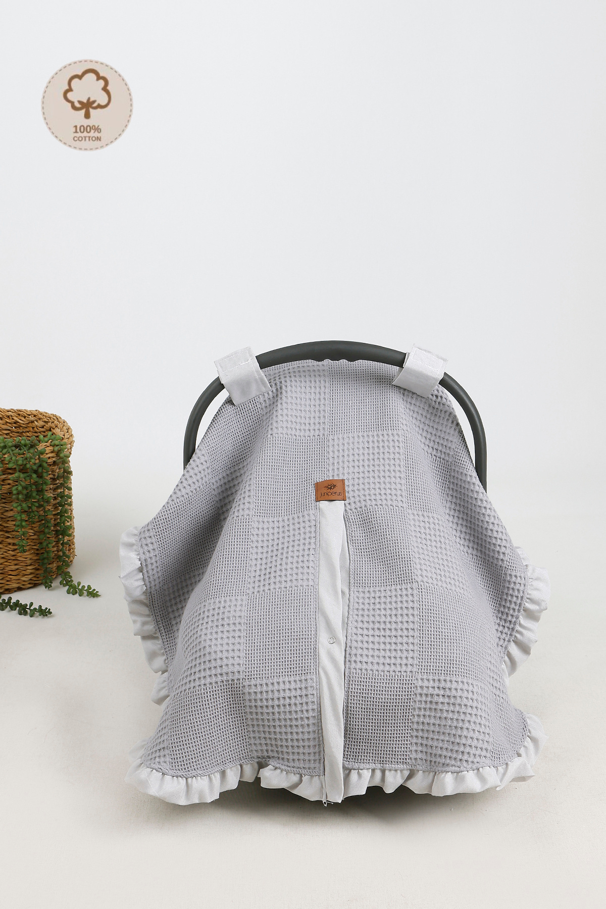 JUNİPERUS Fırfırlı 2'li Pike Bebek Puset Örtüsü ve Puset Minderi Ortopedik Bel Destekli fotoğrafı 3 (önizleme)