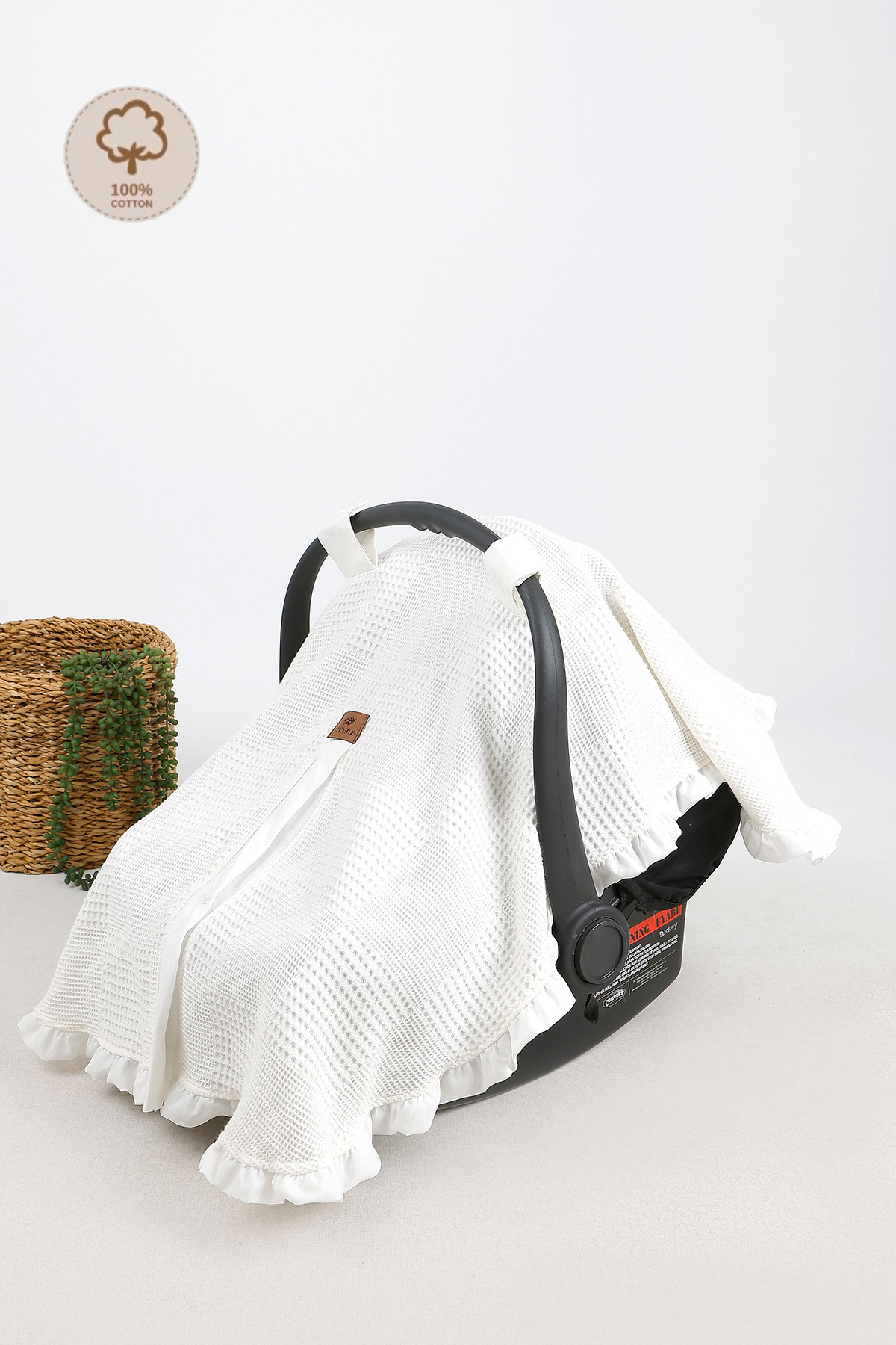 JUNİPERUS Fırfırlı 2'li Pike Bebek Puset Örtüsü ve Puset Minderi Ortopedik Bel Destekli fotoğrafı 2 (önizleme)